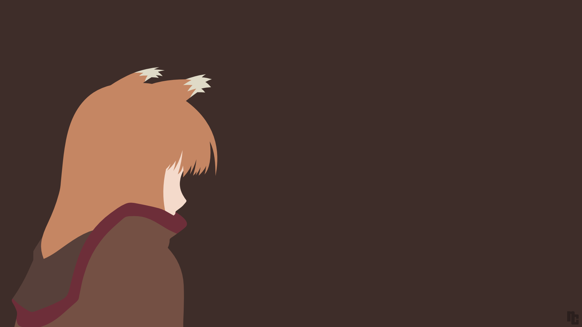 Spice and Wolf Minimalist Wallpaper