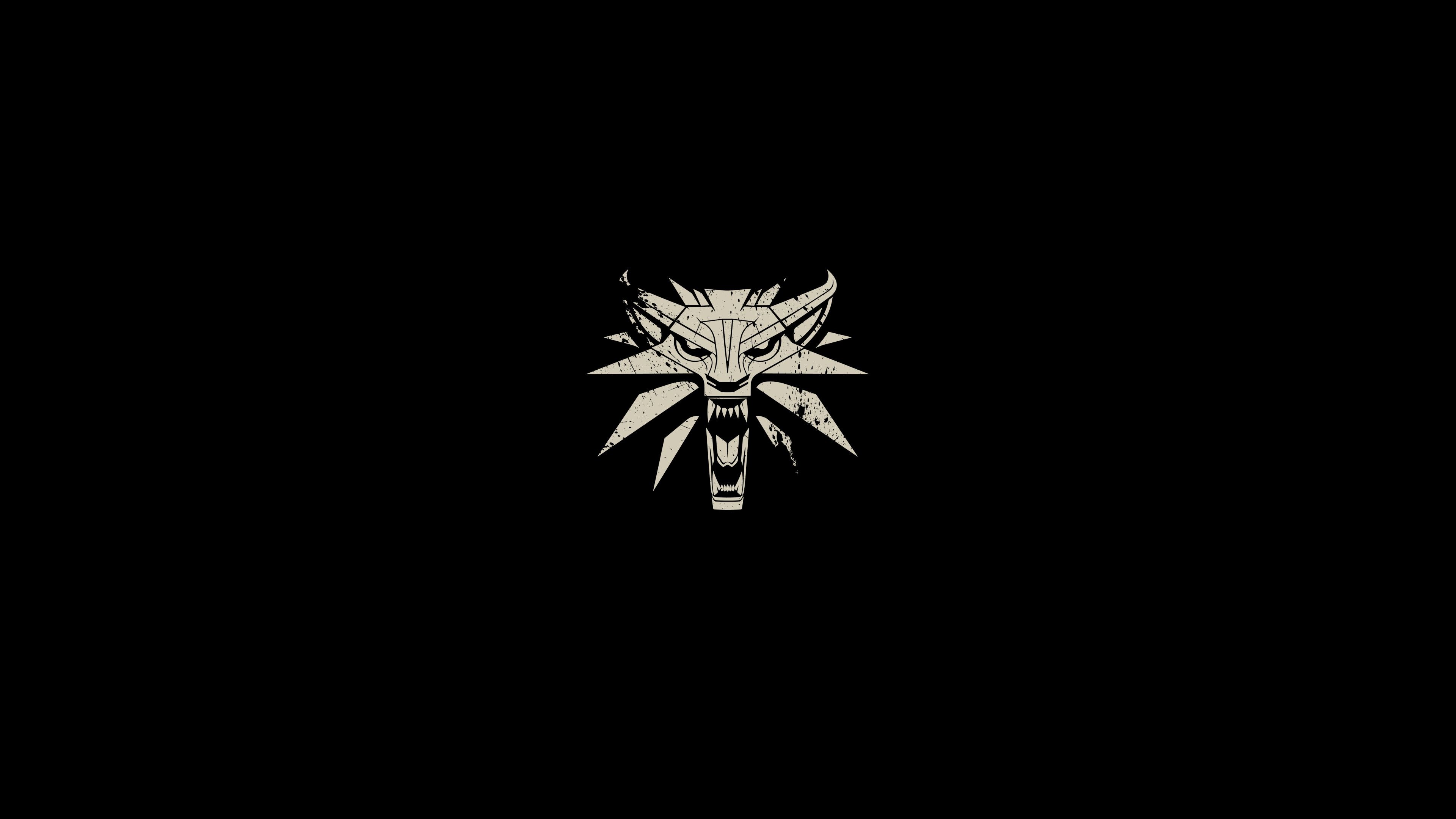 The Wicher Wolf Logo Minimalist Video Game 4K