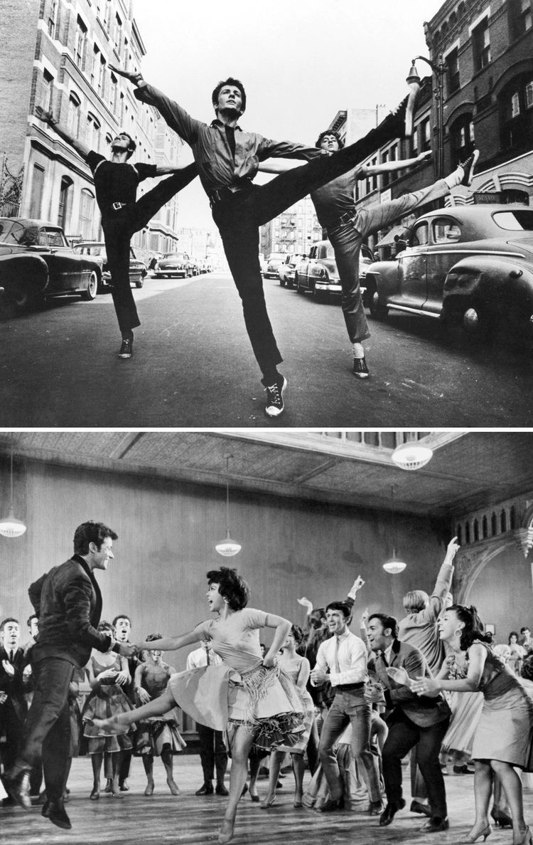 George Chakiris and Rita Moreno in West Side Story. Costume Design by Irene Sharaff / Nørr Film. Musical movies, Dance photography, People dancing