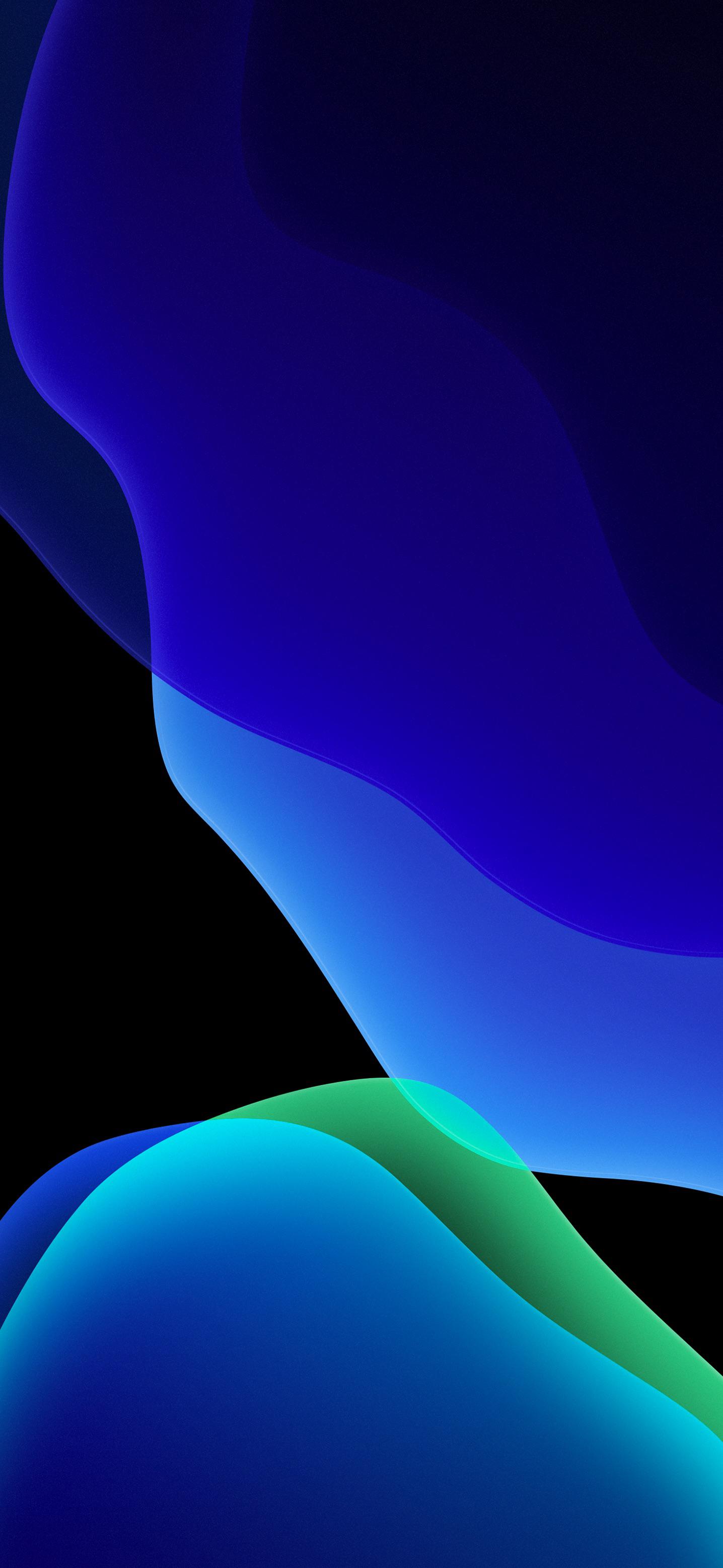 Blue iOS 13 Dark Mode Wallpaper