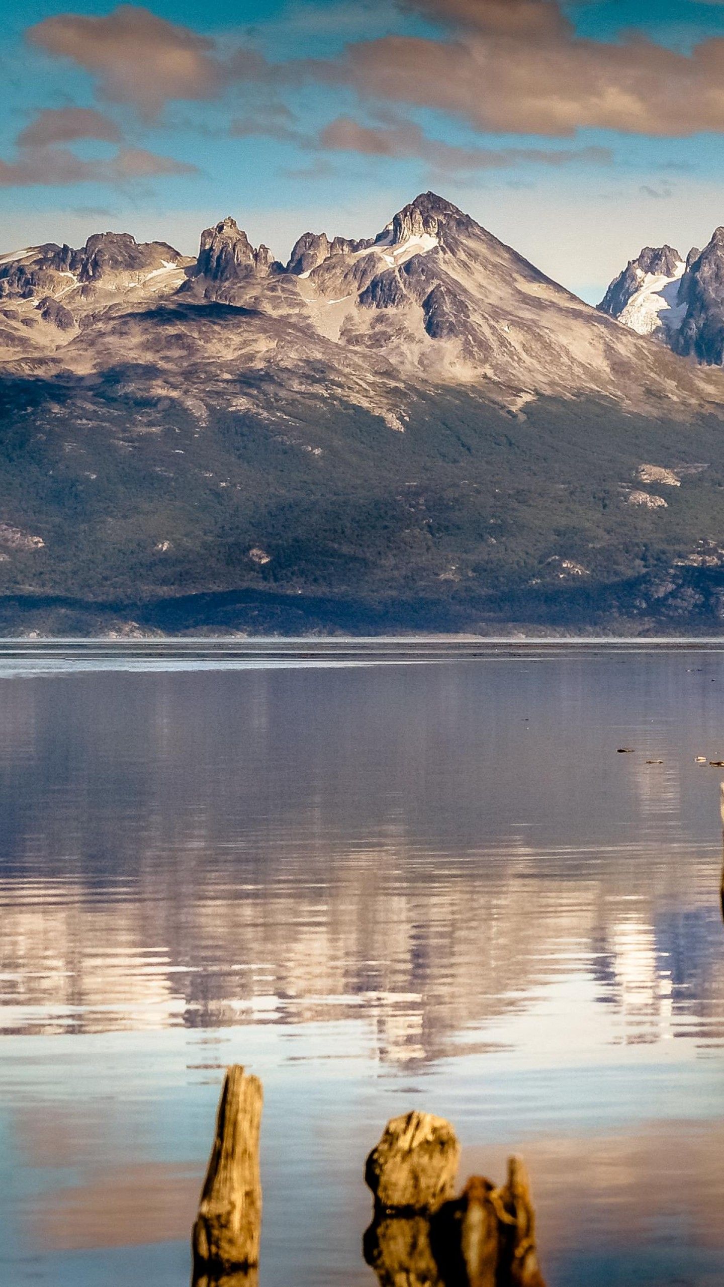 Wallpaper mountain, 4k, HD wallpaper, lake, sea, Ushuaia, Argentina, OS