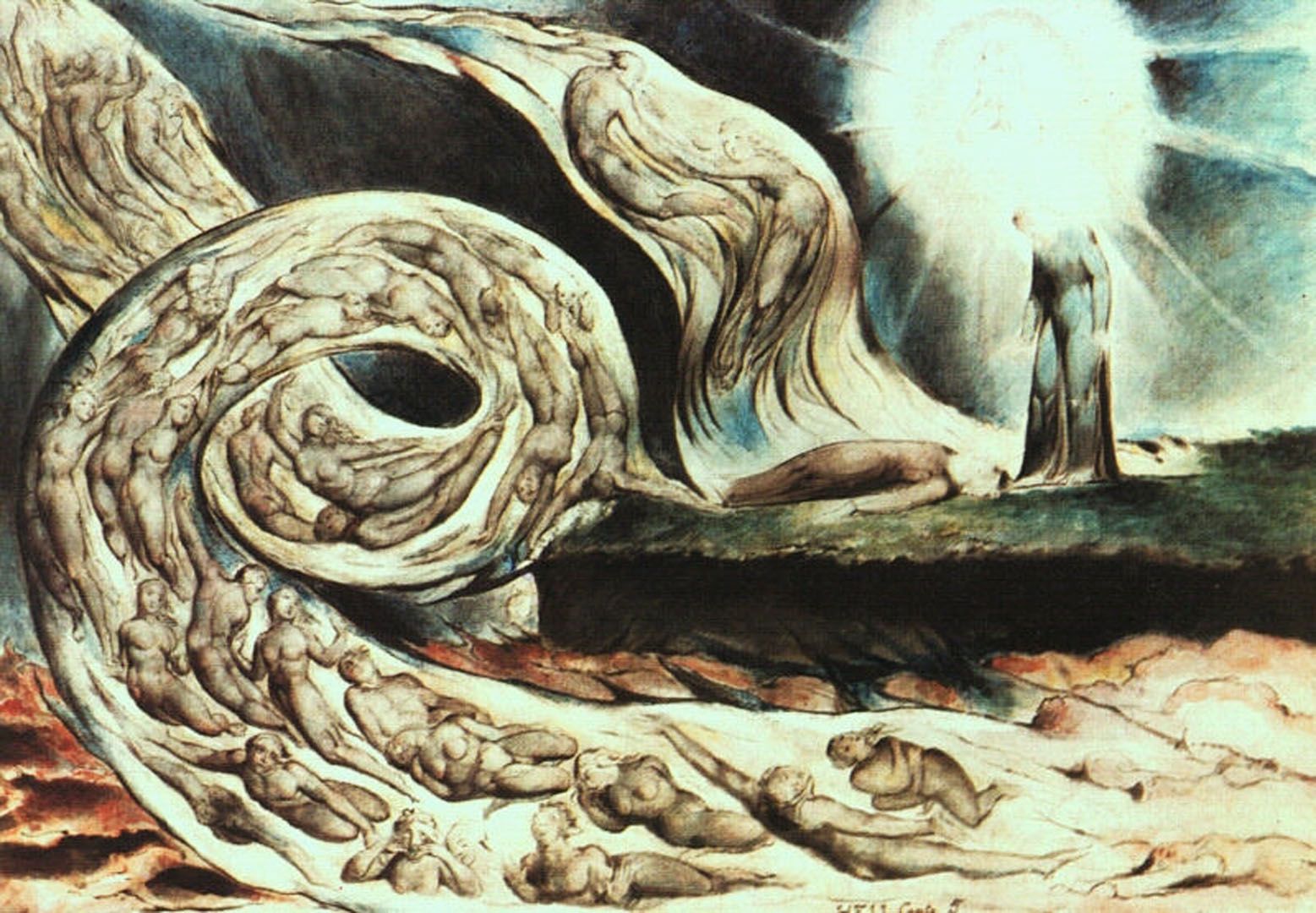 Whirlwind Of Lovers Illustration To Dantes Inferno Blake Wallpaper Image