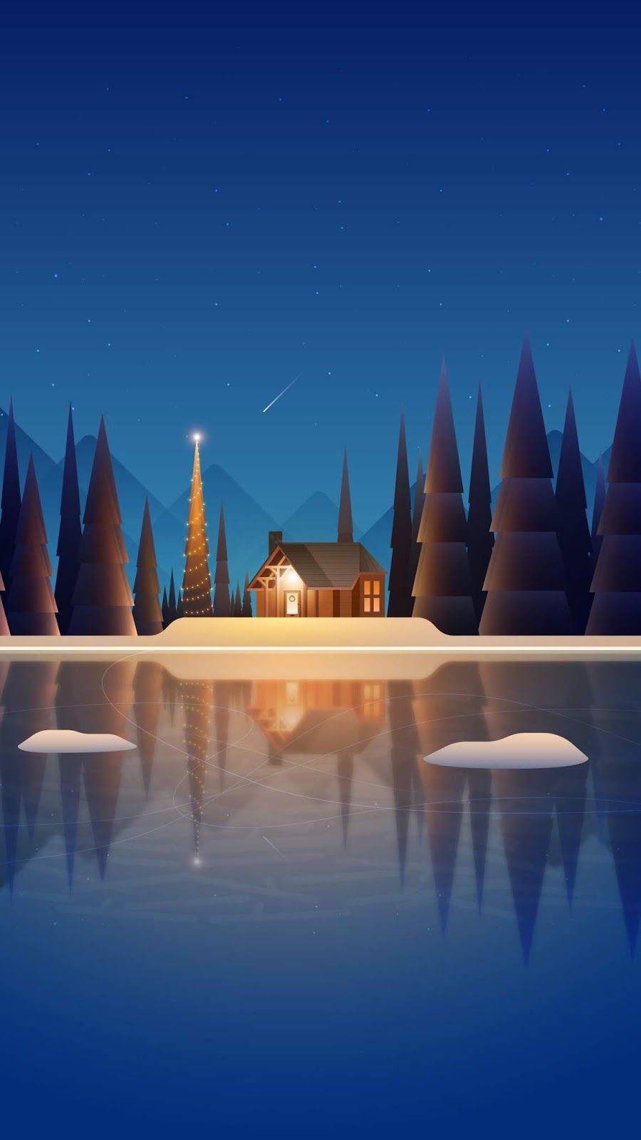 Winter night Minimalist Mobile Wallpaper. Mobile wallpaper, Apple wallpaper iphone, Winter night