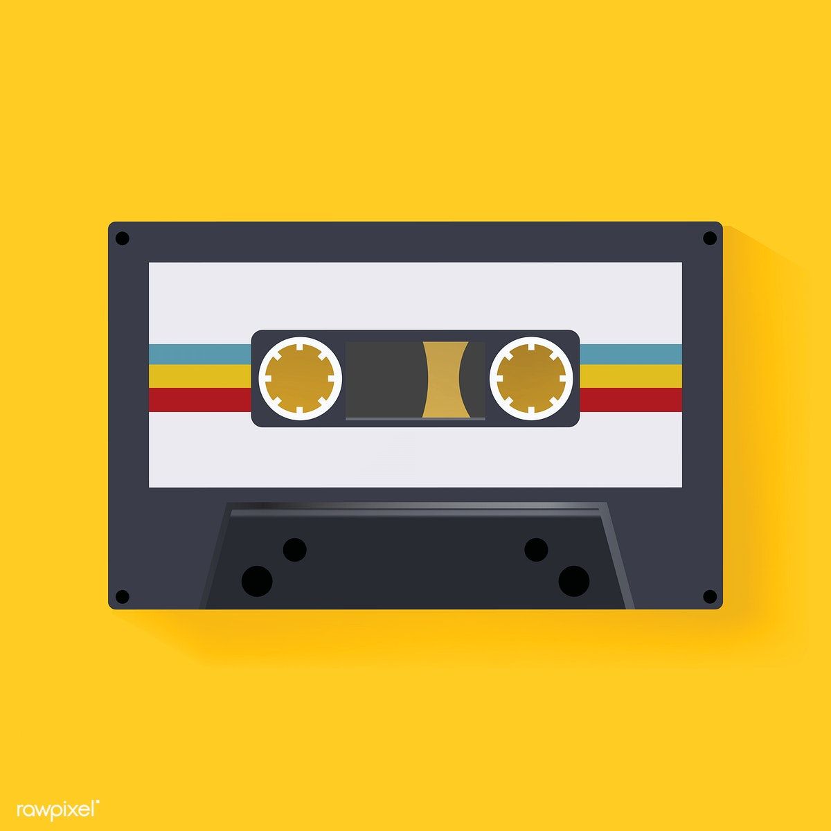 Retro Cassette Tape Music Record Icon Illustration Vector. free image by rawpixel.com. Cassette tapes, Cassette, Music illustration