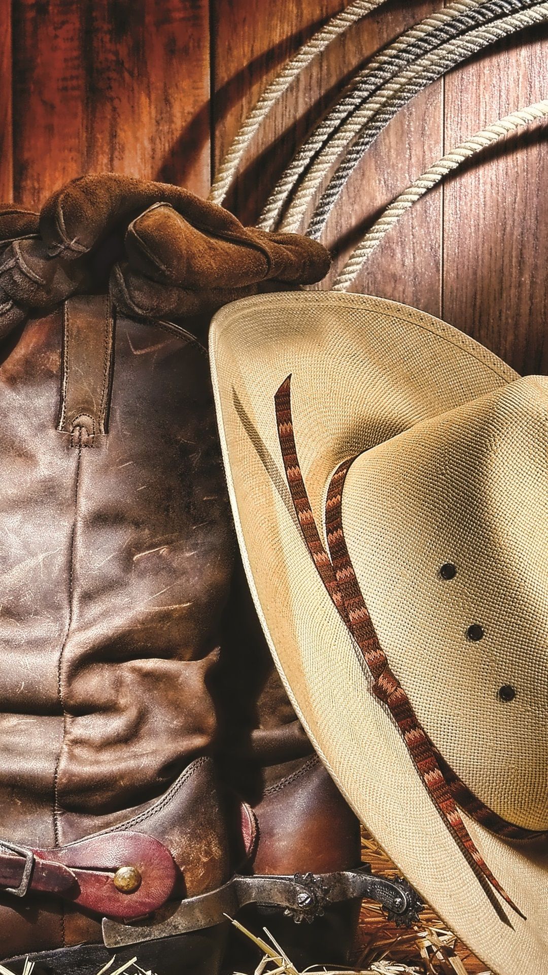 Cowboy Shoes And Hat 1080x1920 IPhone 8 7 6 6S Plus Wallpaper, Background, Picture, Image