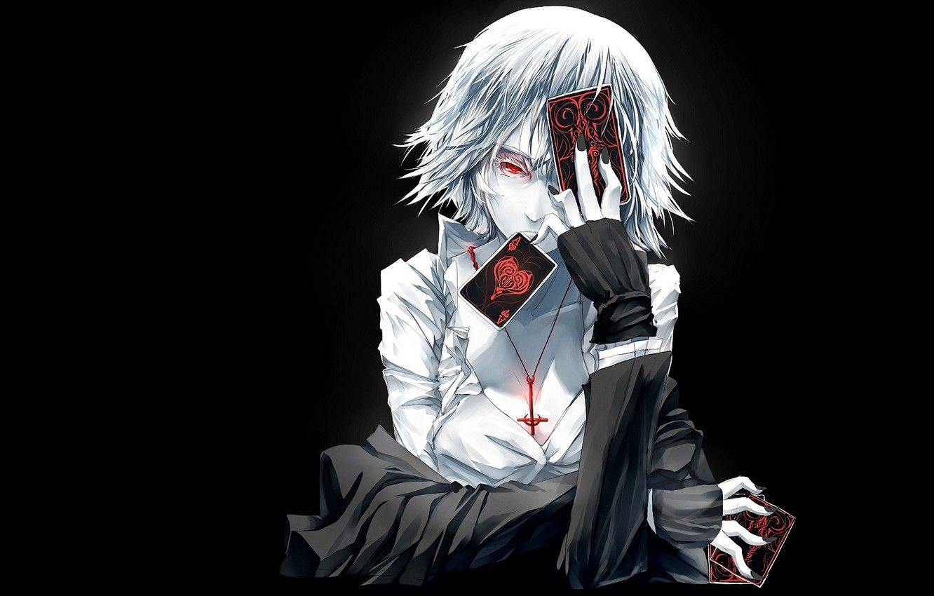 Wallpaper card, loneliness, darkness, pain, depression, red eyes, touhou, mitts, Touhou Project, Sakuya Izayoi, project East image for desktop, section игры