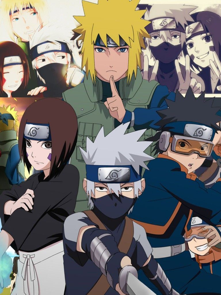 Team Minato and Team Kakashi Naruto Manga Wallpaper [1920x1200] : r/Naruto