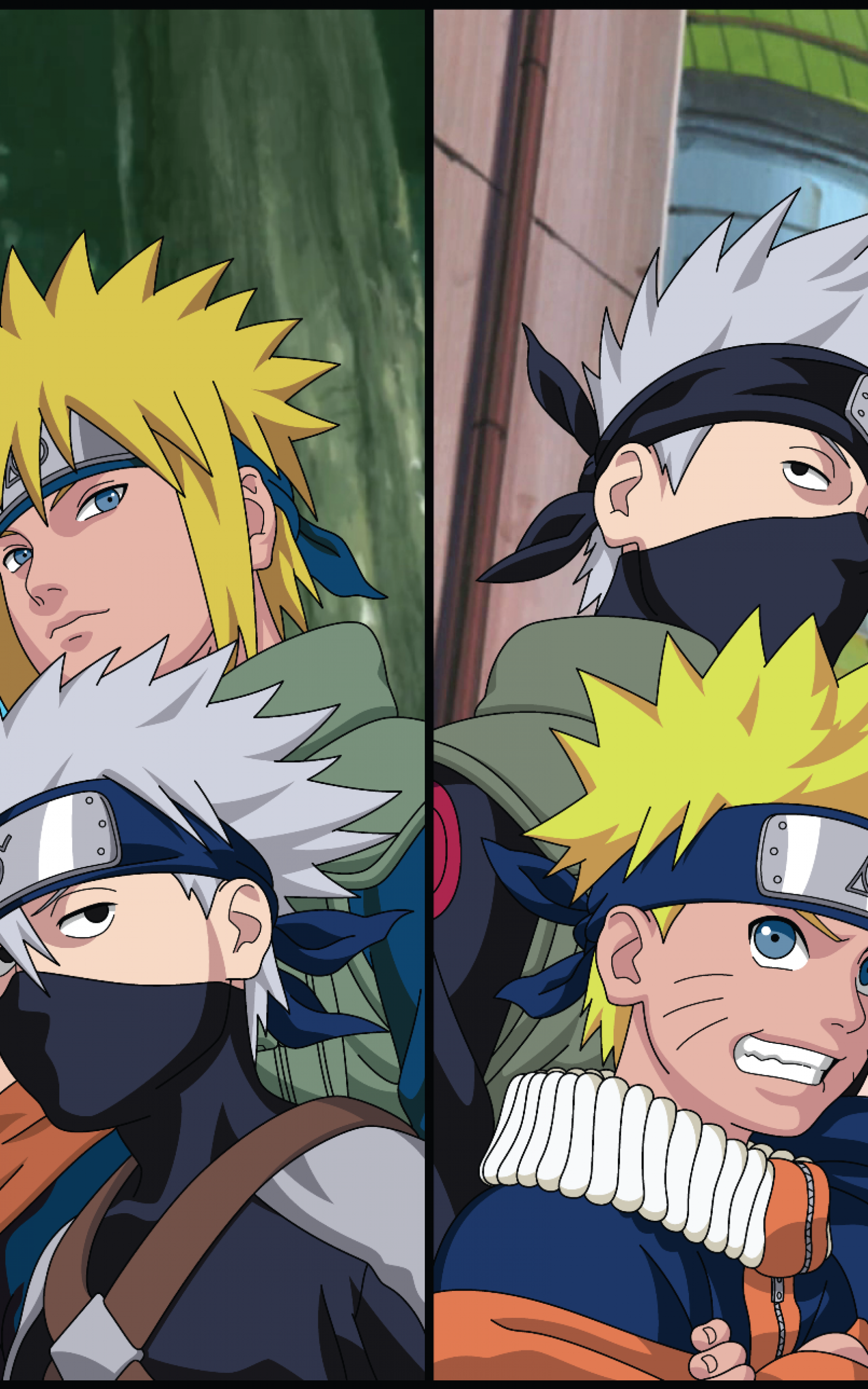 Naruto, Hatake Kakashi, Namikaze Minato, Uchiha Sasuke, Minato And Team Kakashi HD Wallpaper