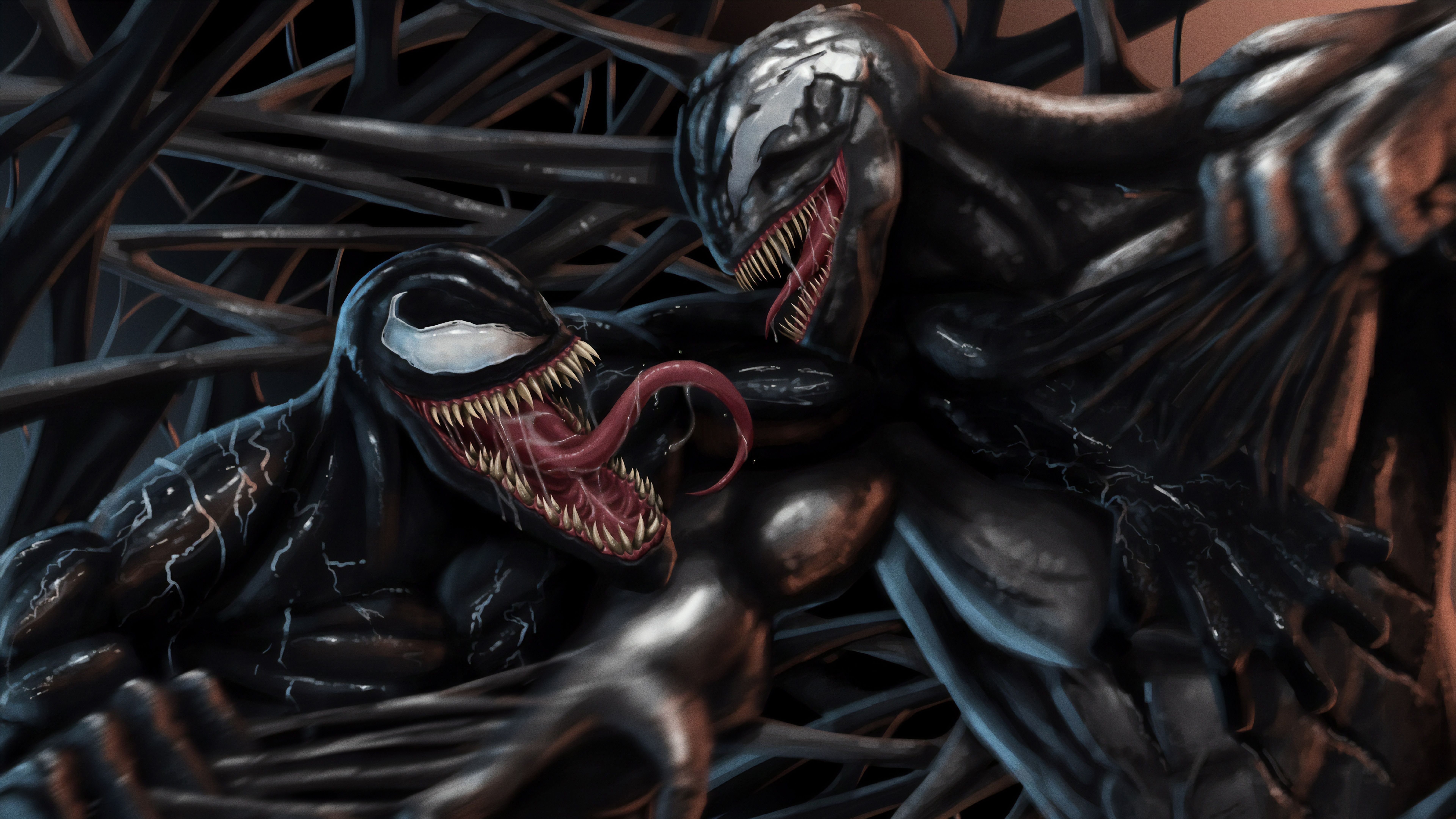 Venom vs Riot Artwork 4K Wallpaper