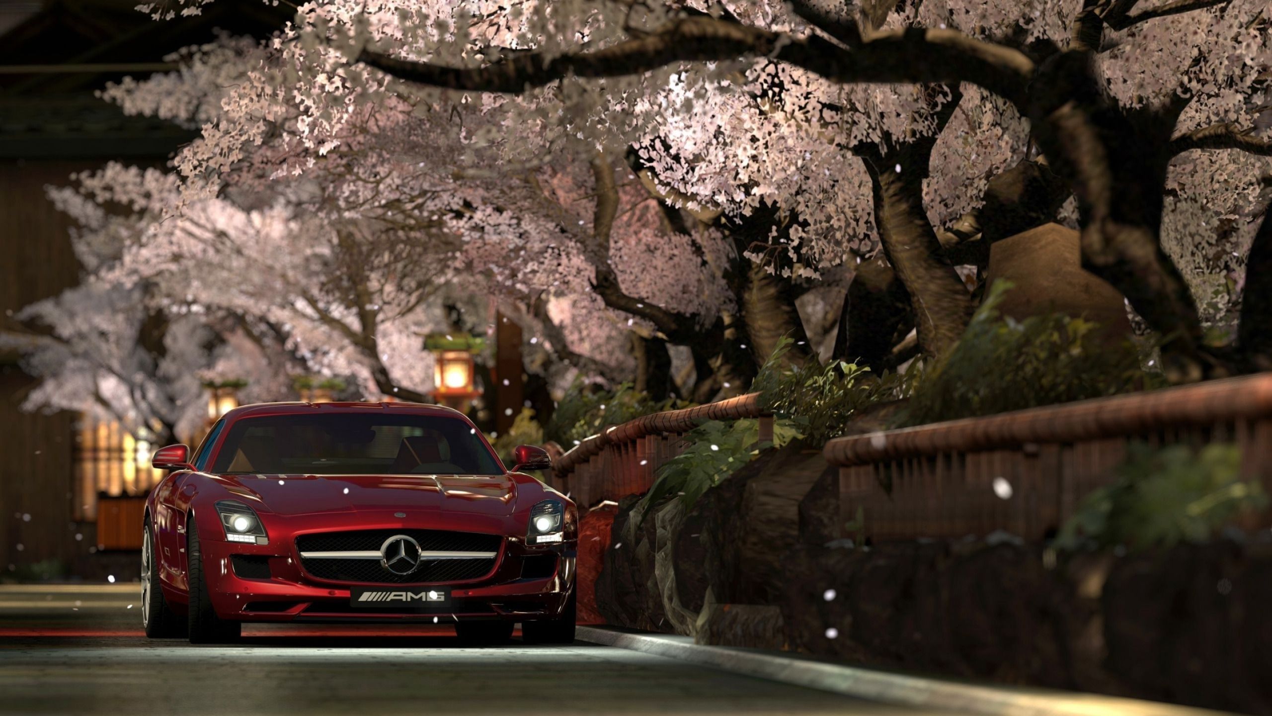 Mercedes Benz Sls Amg Red Night MacBook Air Wallpaper Download