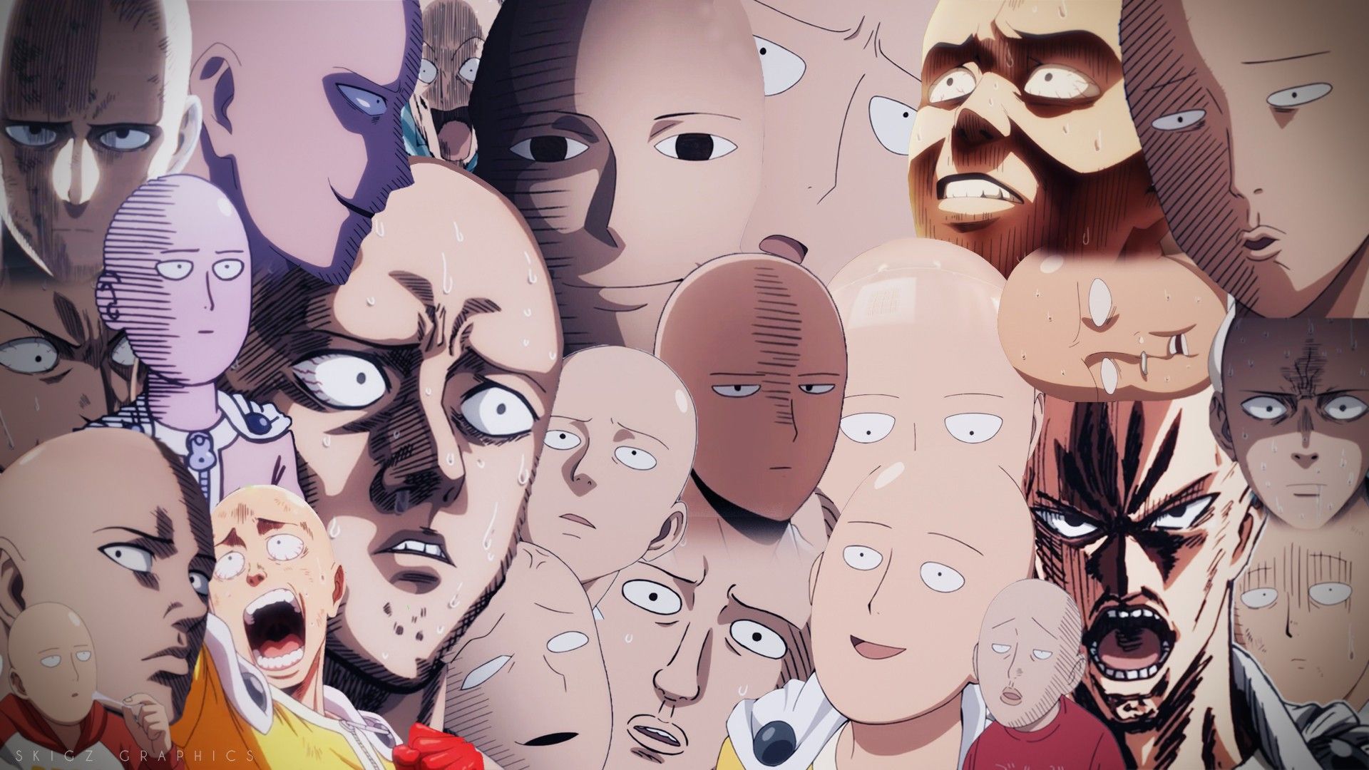 #Saitama, #artwork, #face, #One Punch Man, Wallpaper. Mocah.org HD Wallpaper