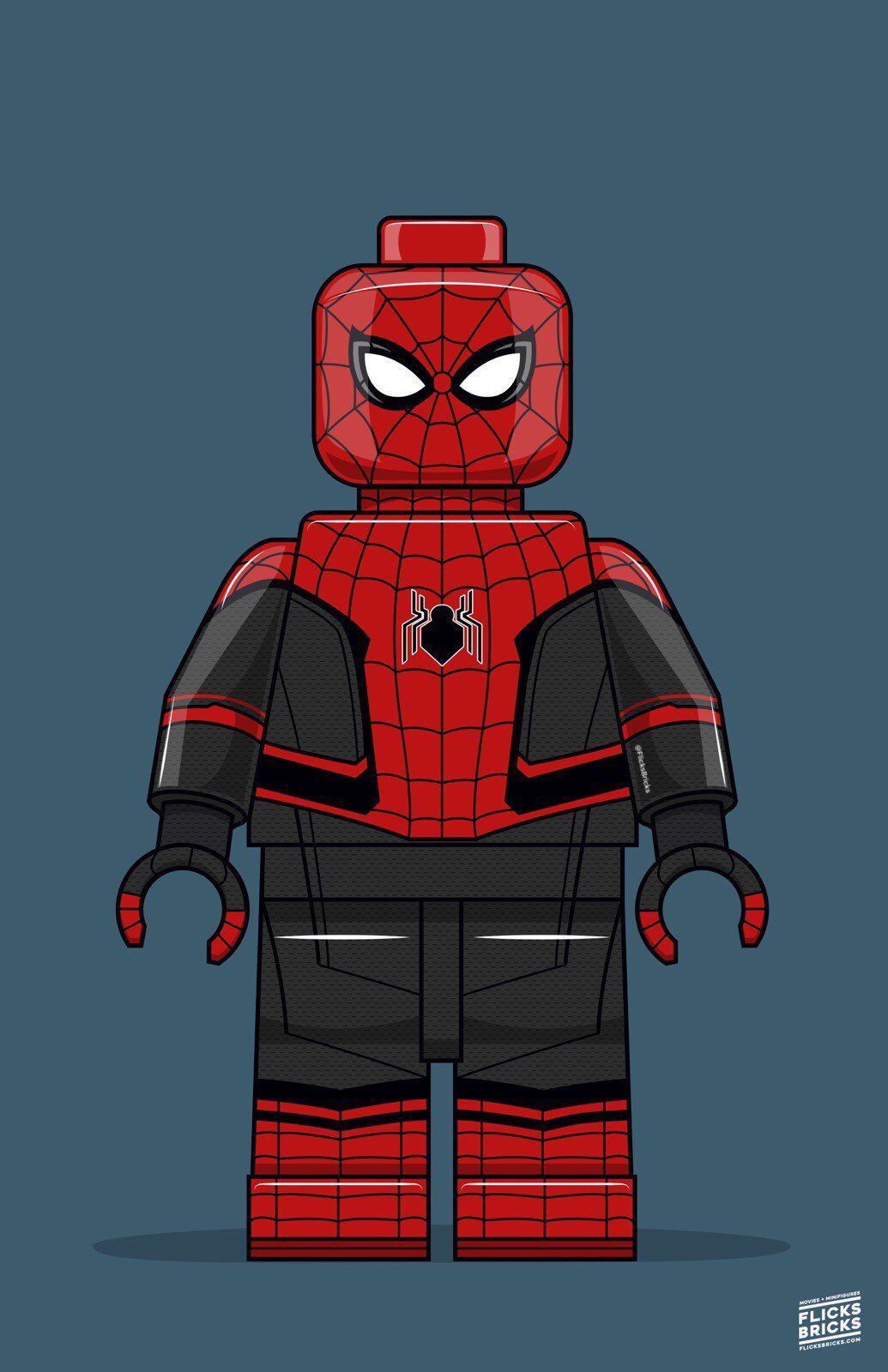 FlicksBricks: Spiderman!. Custom Lego Art. Marvel. Far From Home Moviex17 Poster. Minifig Art Print by AtomTheArti. Lego poster, Lego art, Lego spiderman