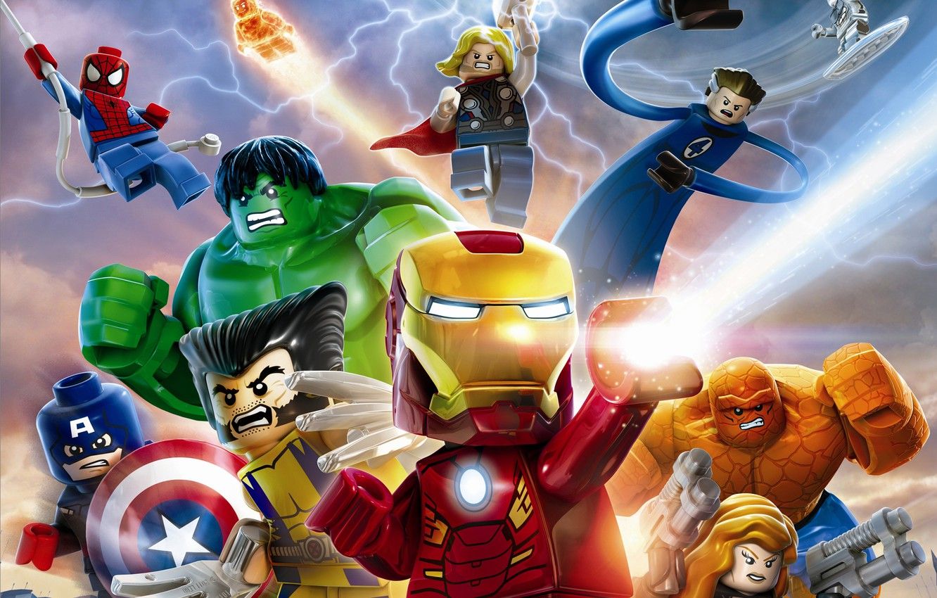 Wallpaper Toys, Being, LEGO, Wolverine, IRON MAN, Iron Man, Wolverine, Captain America, Captain America, Superheroes, Thor, Black Widow, The Thing, Spider Man, Black Widow, Marvel Image For Desktop, Section игры