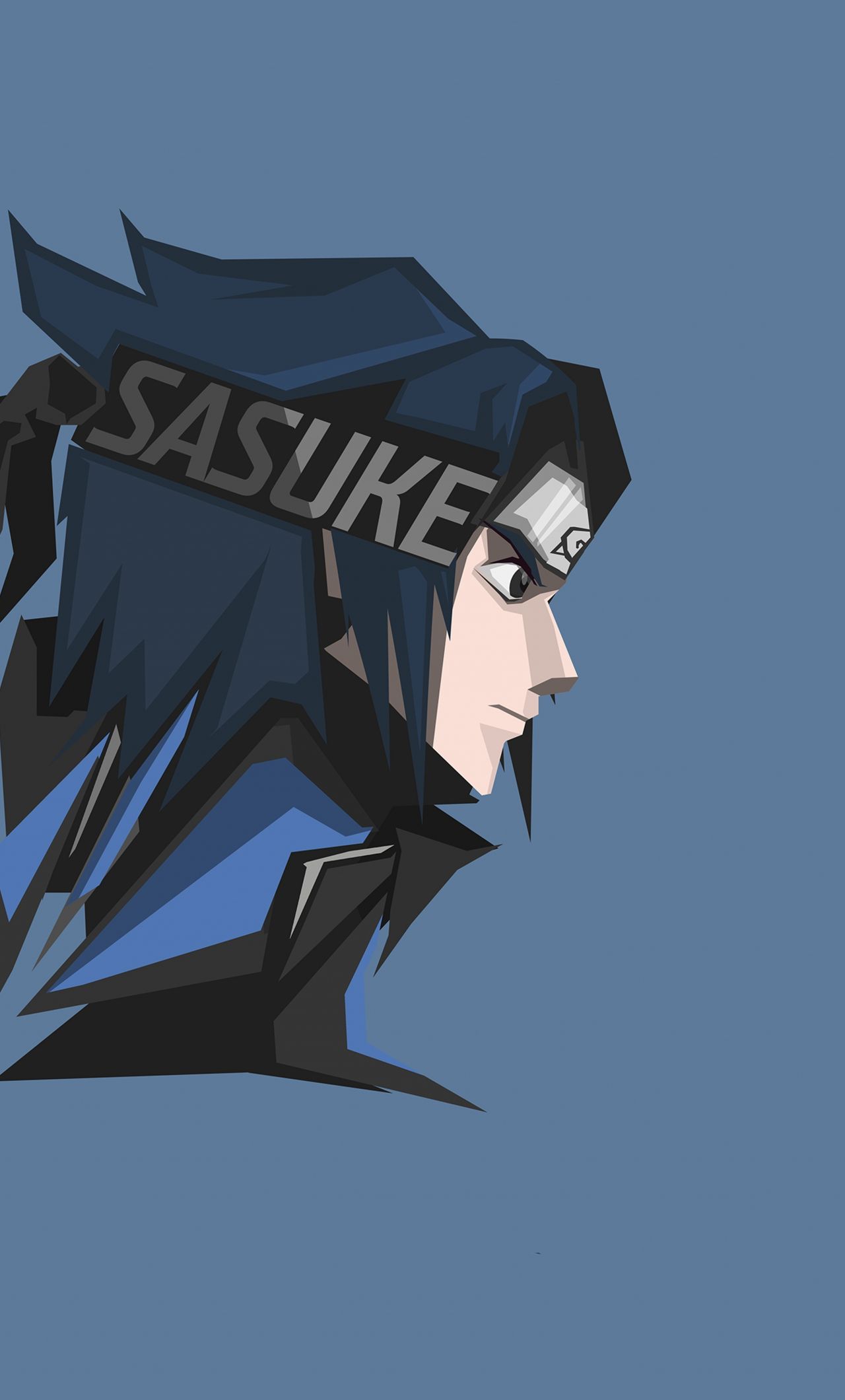 Download 1280x2120 wallpaper art, sasuke uchiha, minimal, anime, iphone 6 plus, 1280x2120 HD image, background, 10703