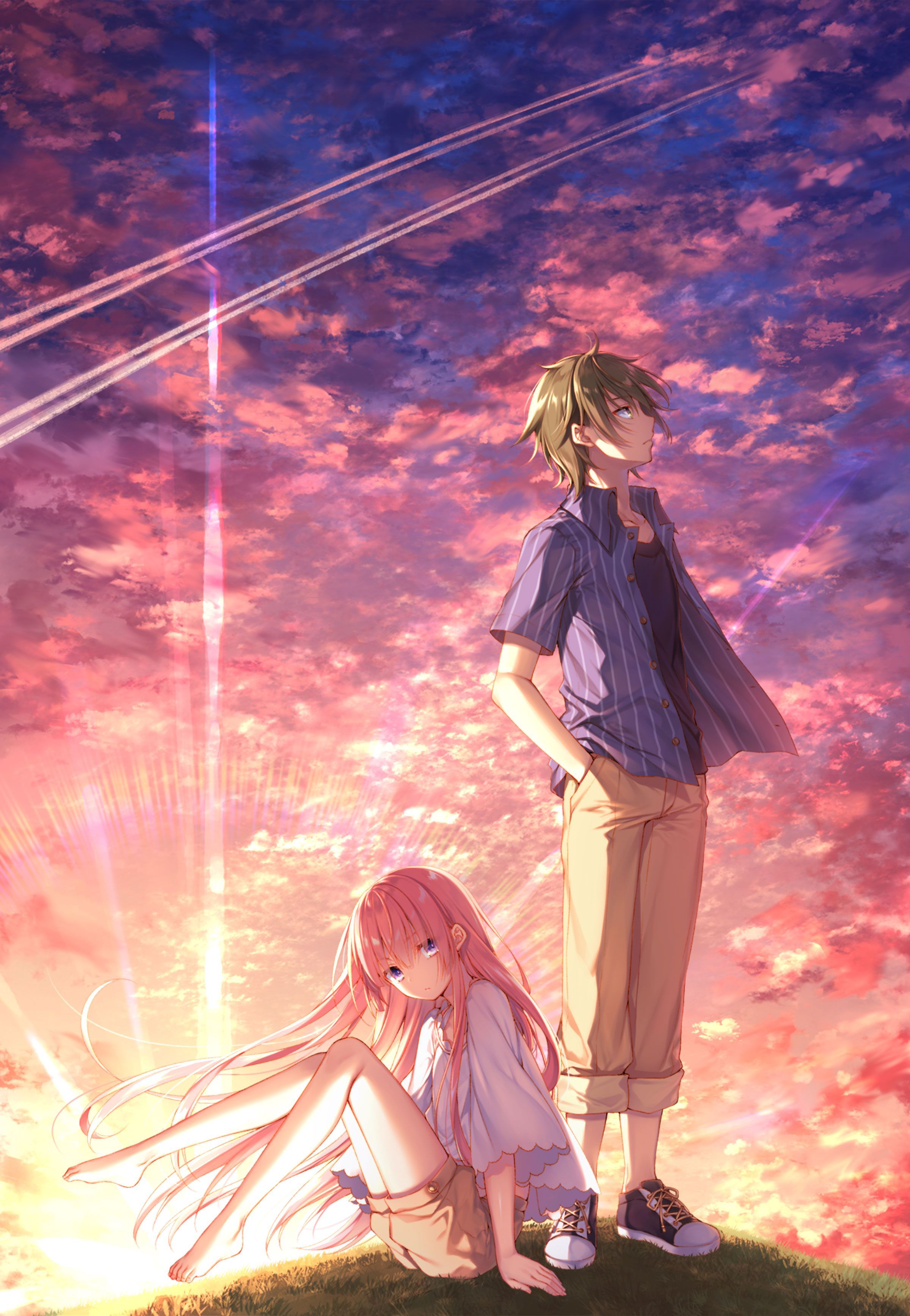 Artist: Toosaka Asagi. Girly Air Force. Gripen. Narutani Kei. Pasangan anime lucu, Pasangan animasi, Animasi