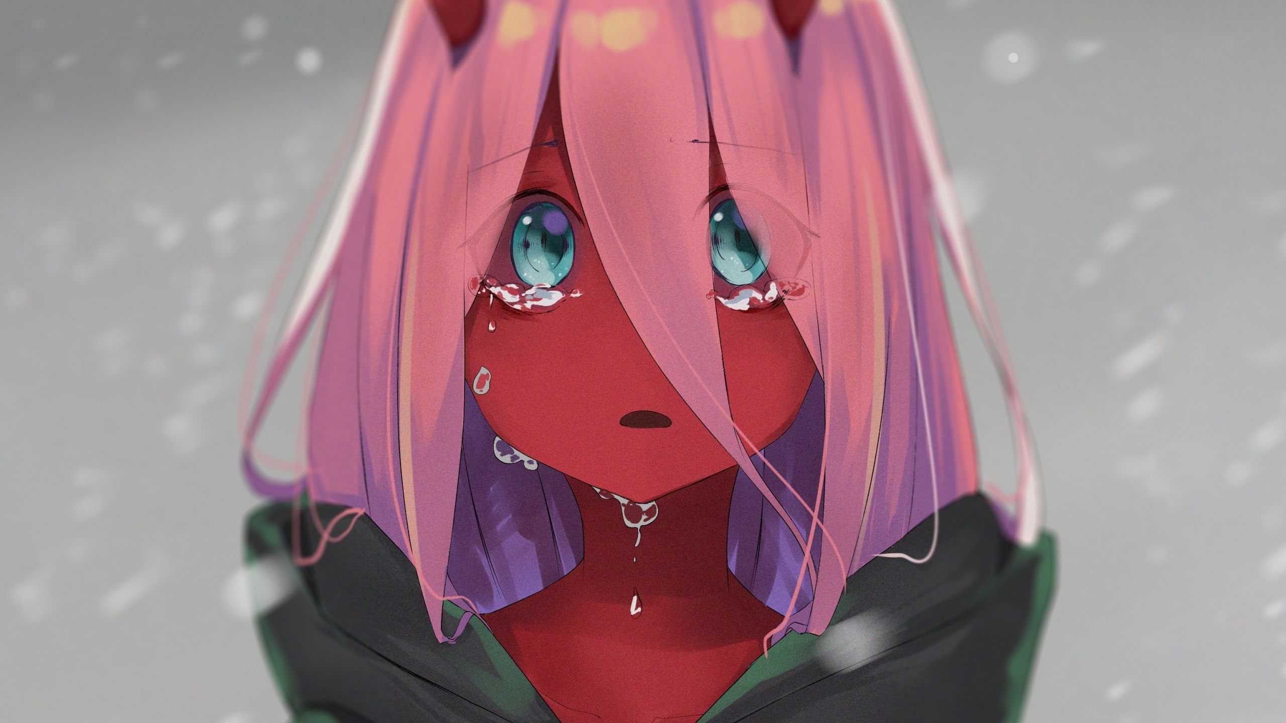 Download 2560x1440 wallpaper cute, red skin, zero two, teen, anime girl, dual wide, widescreen 16:9, widescreen, 2560x1440 HD image, background, 7168