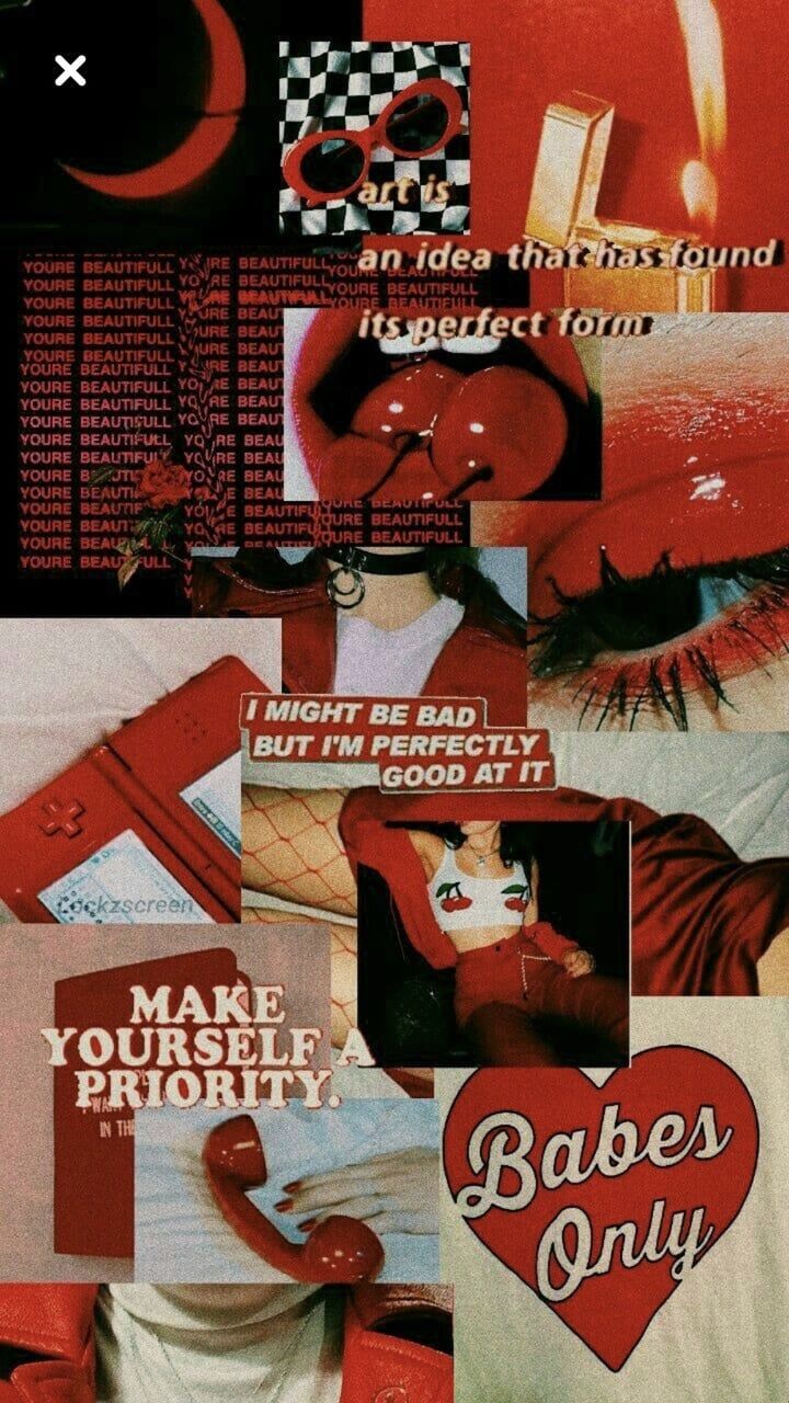 Red Aesthetic Backgrounds Tumblr Collage, Download Wallpapers on Jakpost.travel