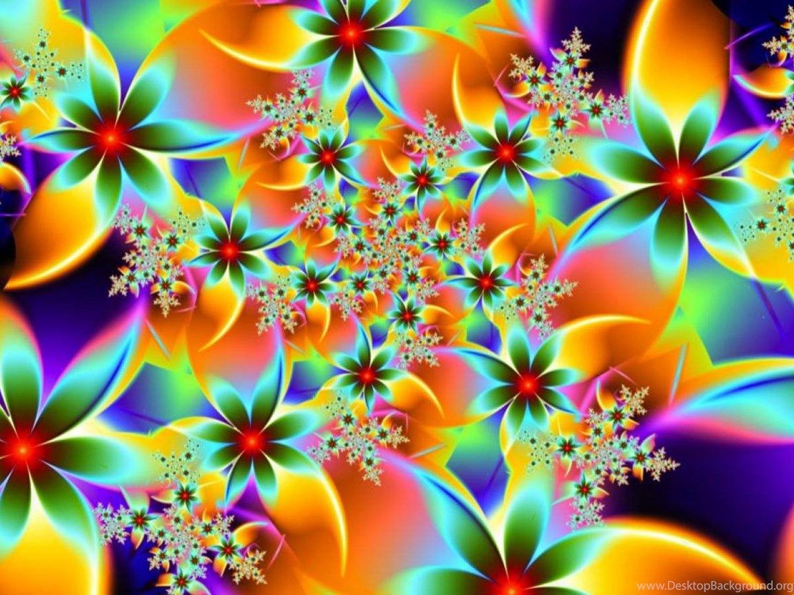 Rainbow Flowers Wallpaper Desktop Background