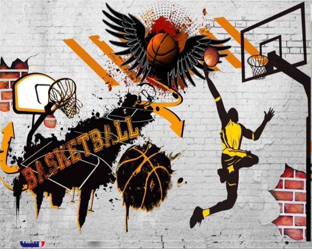 BZDHWWH Custom Wallpaper Living Room Bedroom Background 3D Wallpaper Vintage Cement Wall NBA Ink Basketball Background Mural: Amazon.ca: Tools & Home Improvement