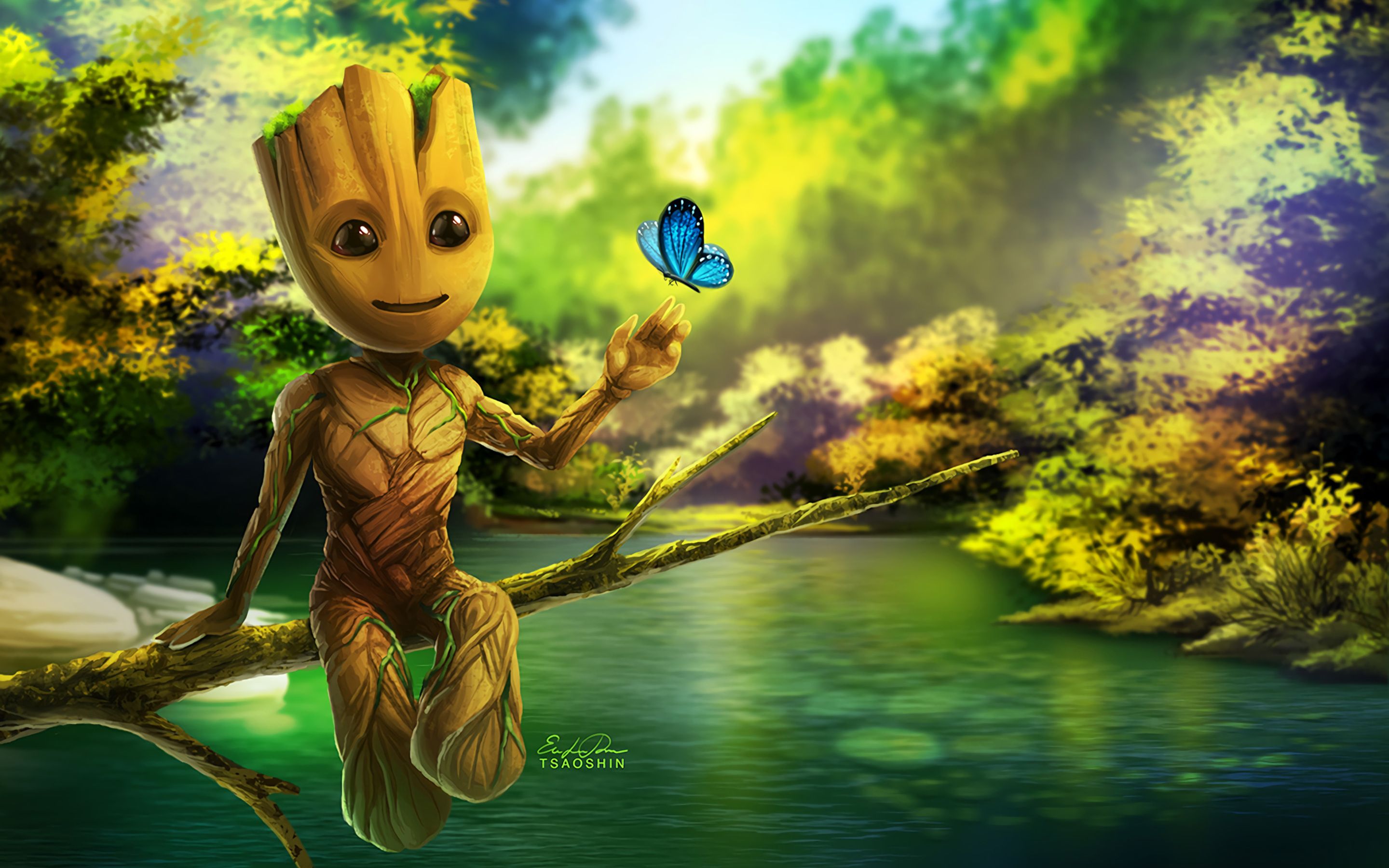Baby Groot Artwork Macbook Pro Retina HD 4k Wallpaper, Image, Background, Photo and Picture