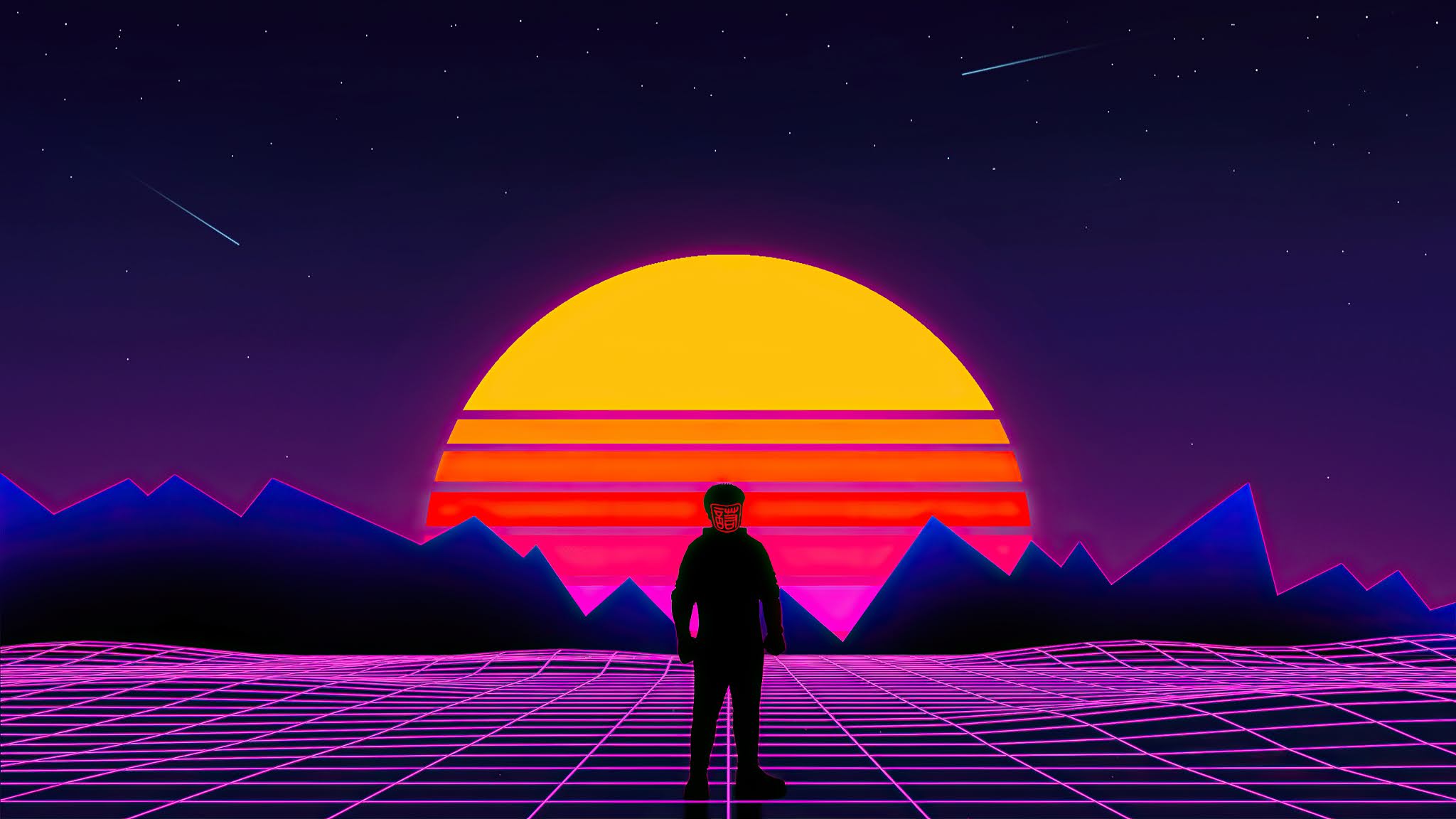 80s Retro Sun Background