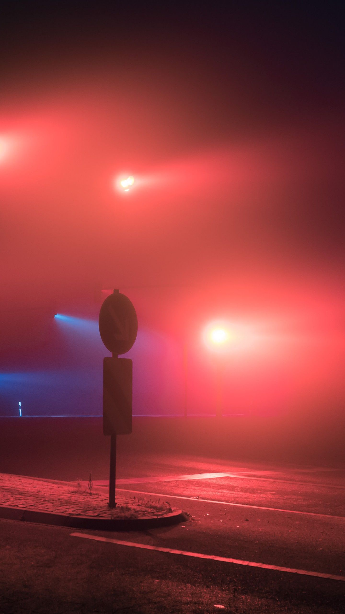 Wallpaper Traffic lights, Night, Mist, Fog, HD, Photography,. Wallpaper for iPhone, Android, Mobile and Desktop