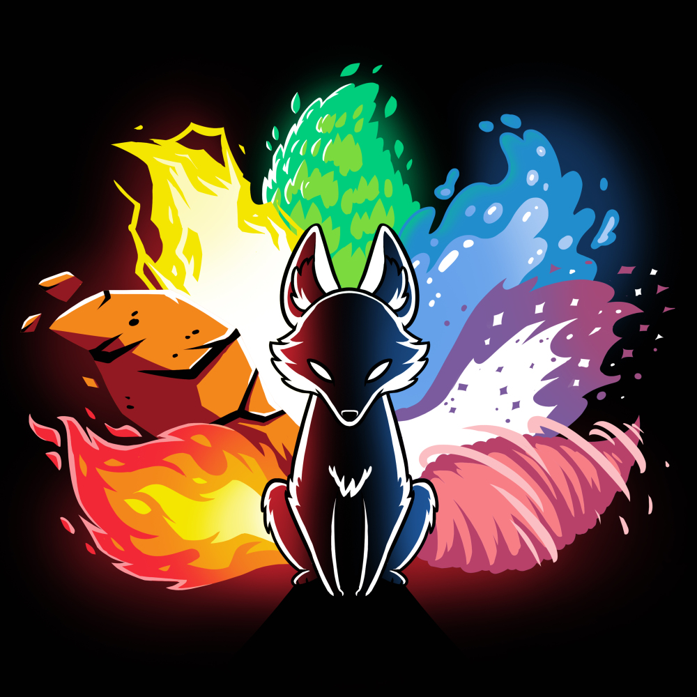Elemental Kitsune. Funny, cute & nerdy shirts. Anime wolf drawing, Mythical creatures art, Anime wallpaper
