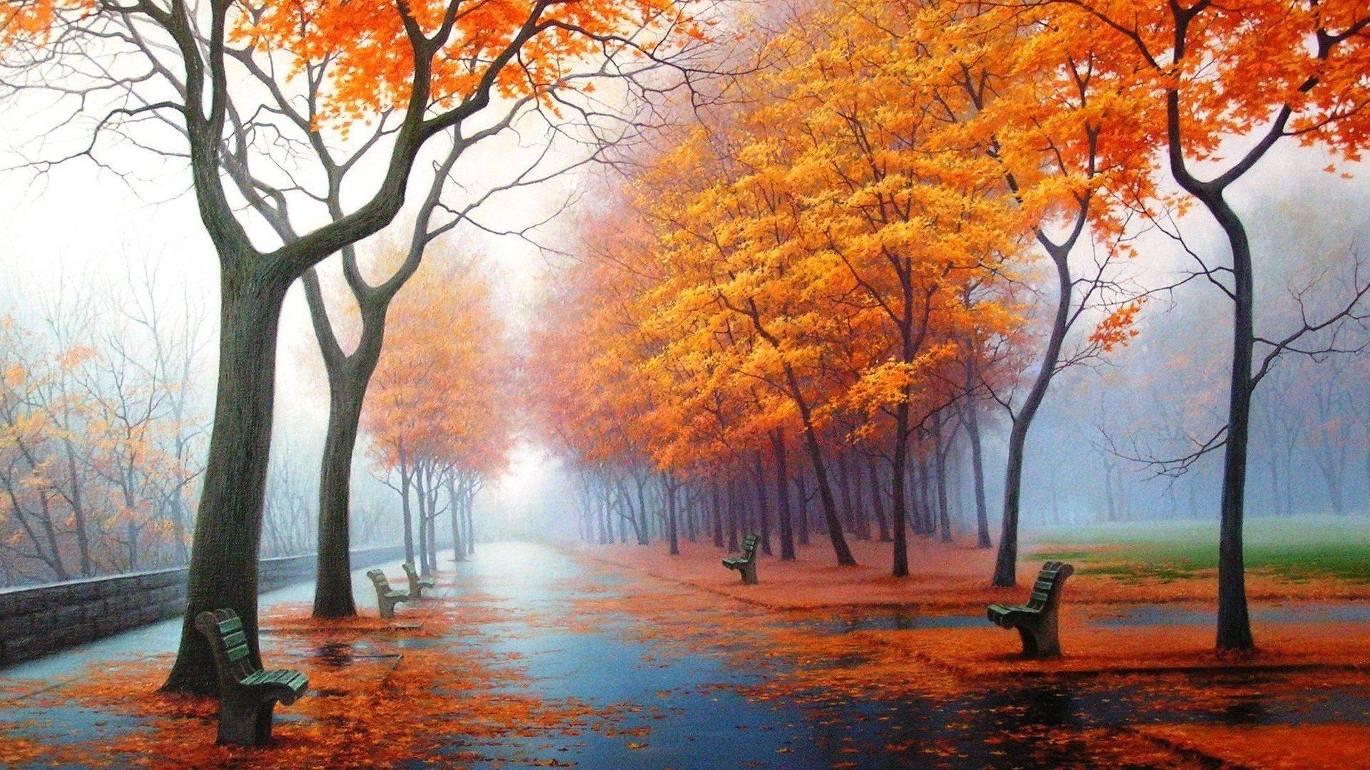 Autumn Trees Pure HD wallpaper
