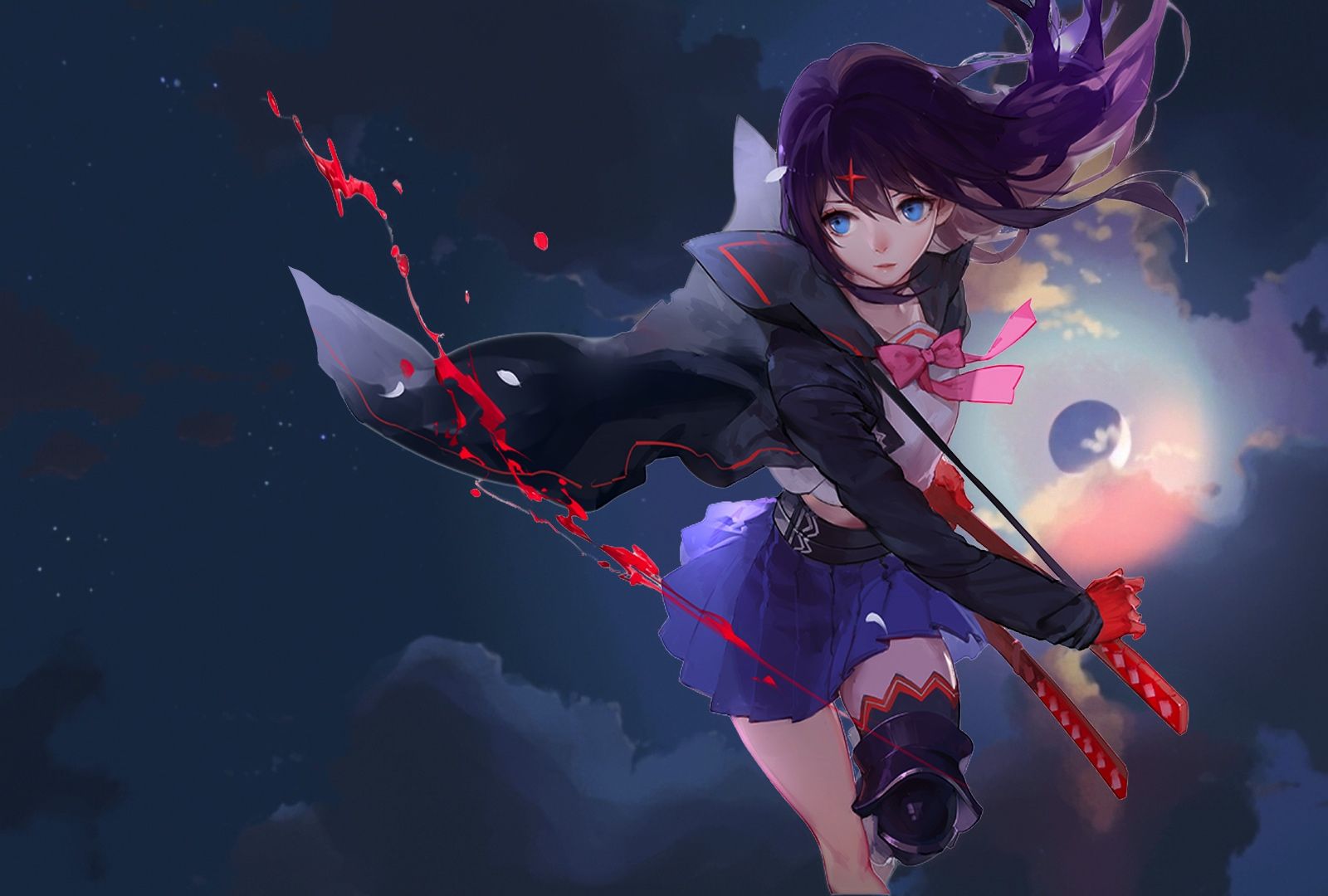 Desktop Wallpaper Katana, Fight, Anime Girl, Ryūko Matoi, HD Image, Picture, Background, 168021