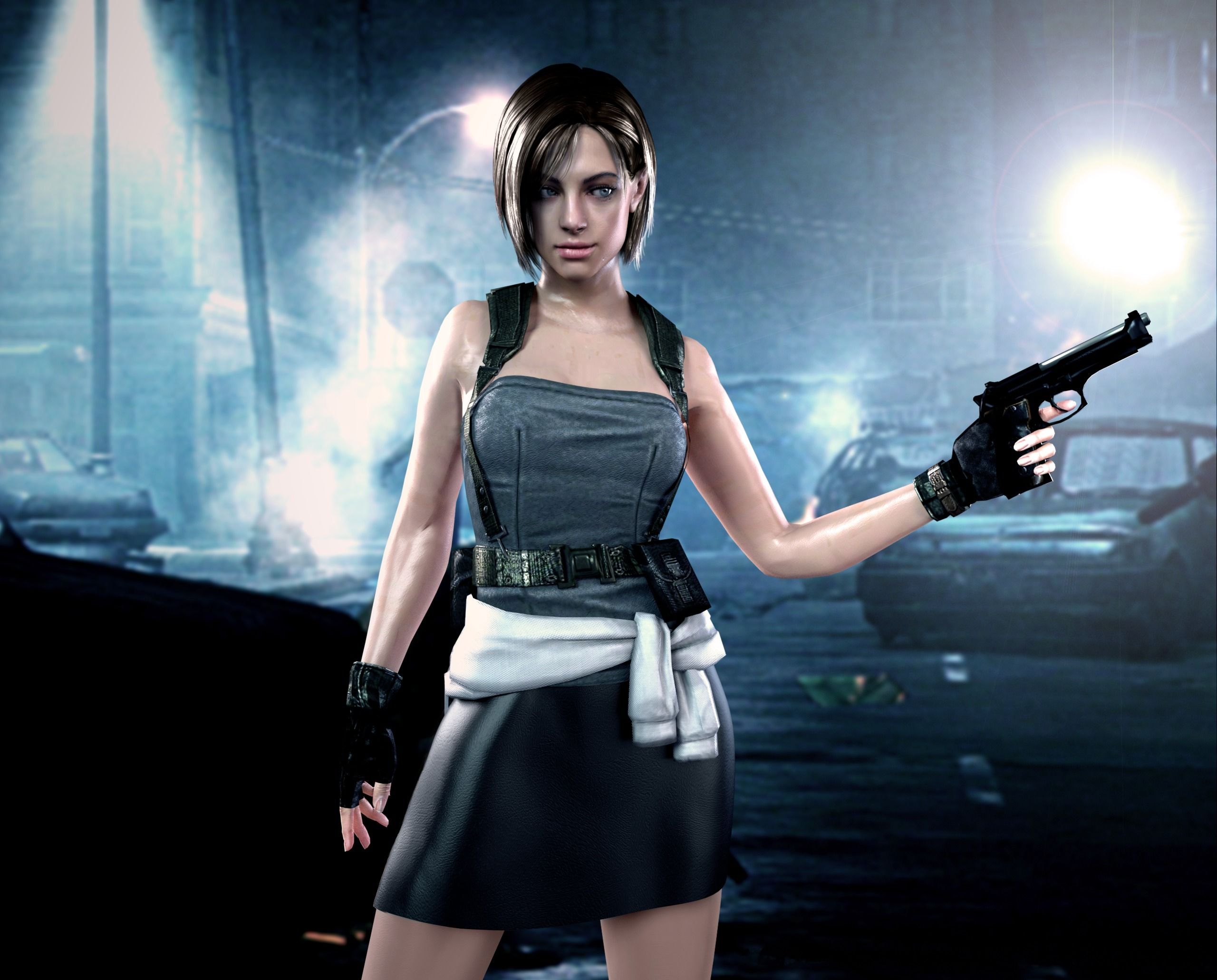 Resident Evil Pistols Warrior Dress Skirt Night Games Girls wallpaperx2061