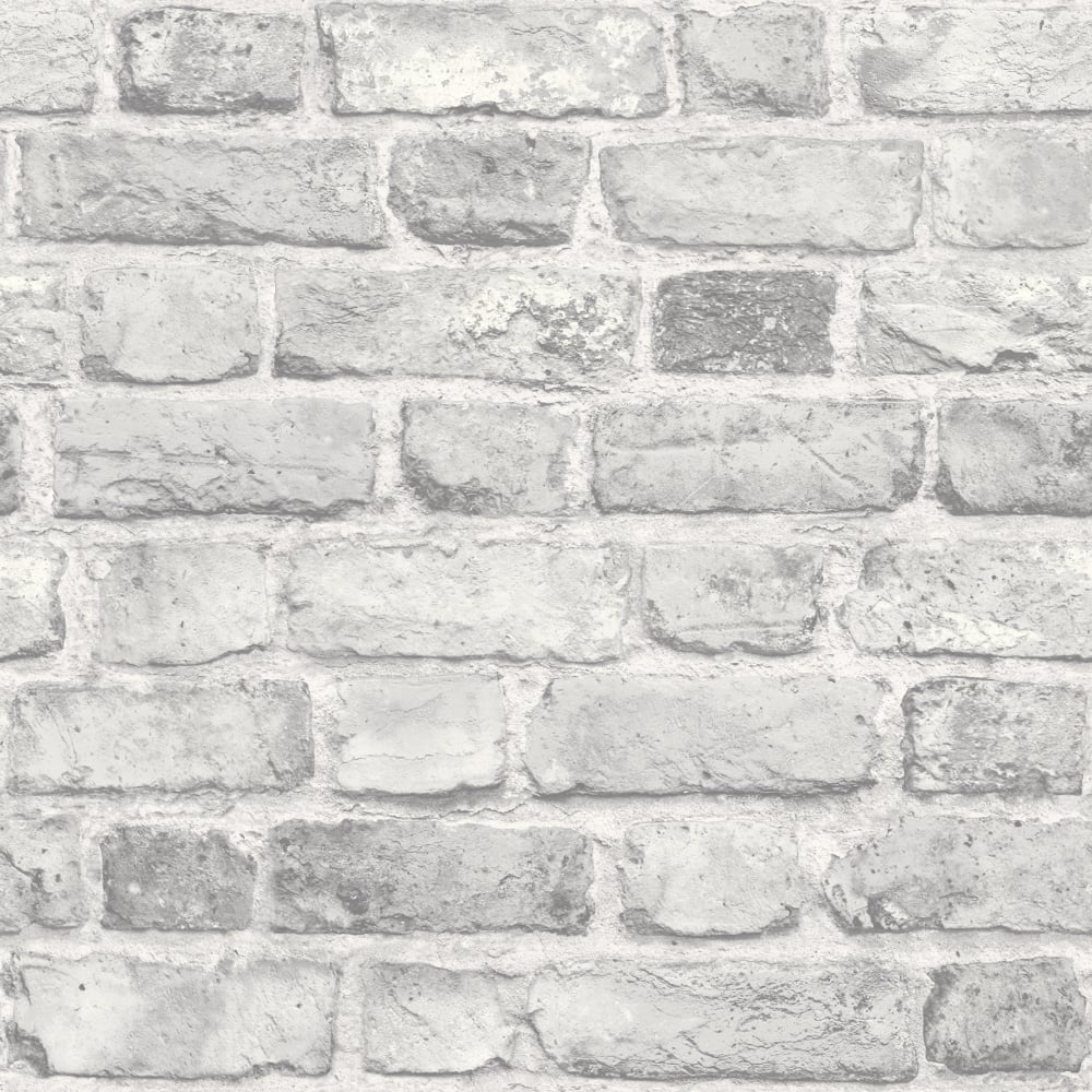 Grandeco Vintage Brick Textured Wallpaper A28903 Grey