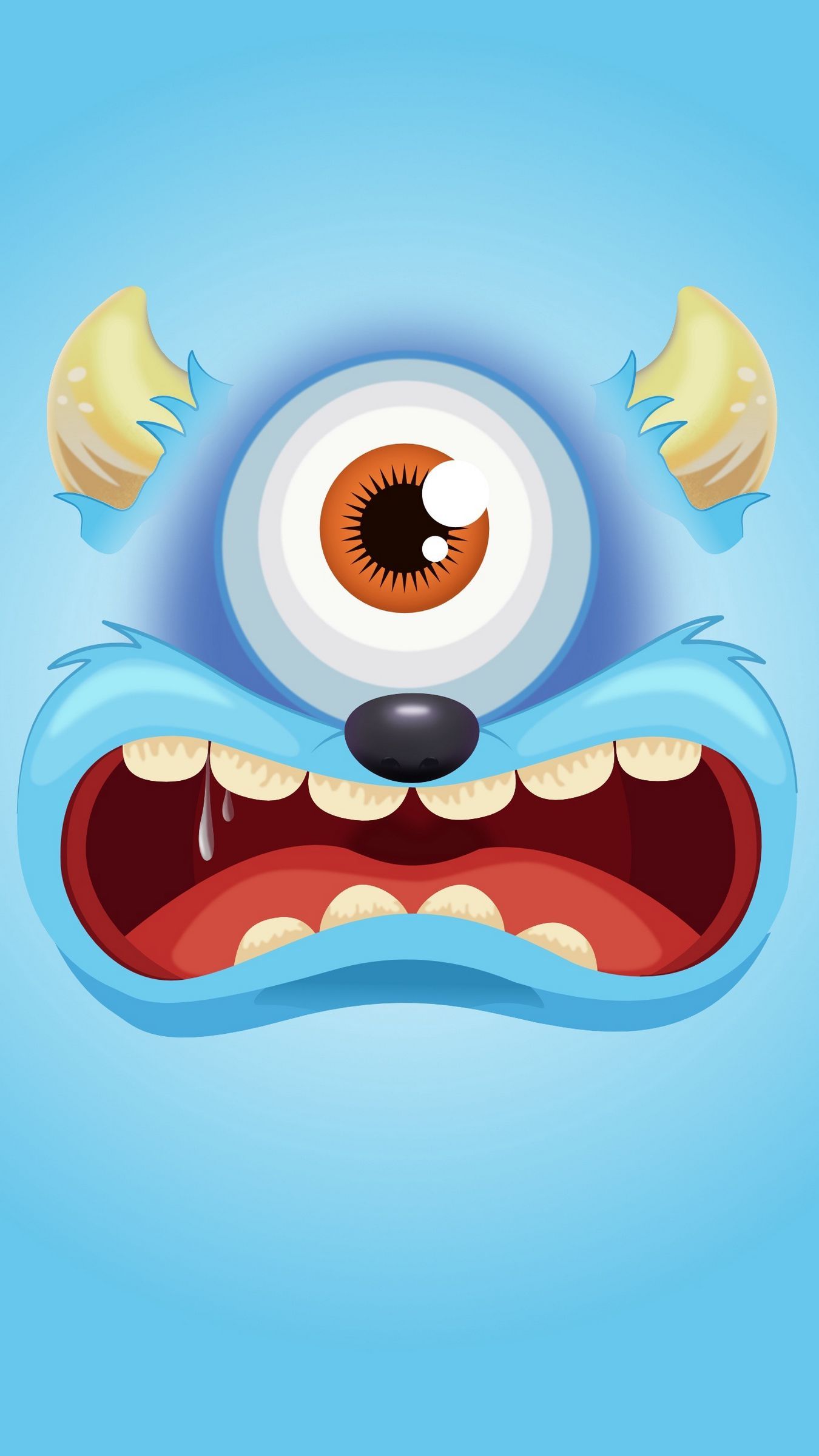 Download wallpaper 1350x2400 monster, cute, art, vector iphone 8+/7+/6s+/for parallax HD background