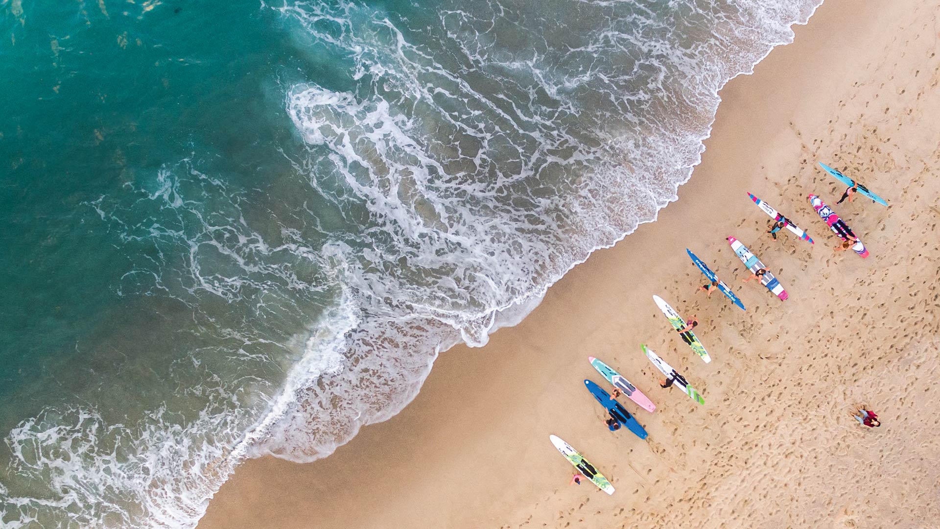 Surfers At Bronte Beach Near Sydney Australia