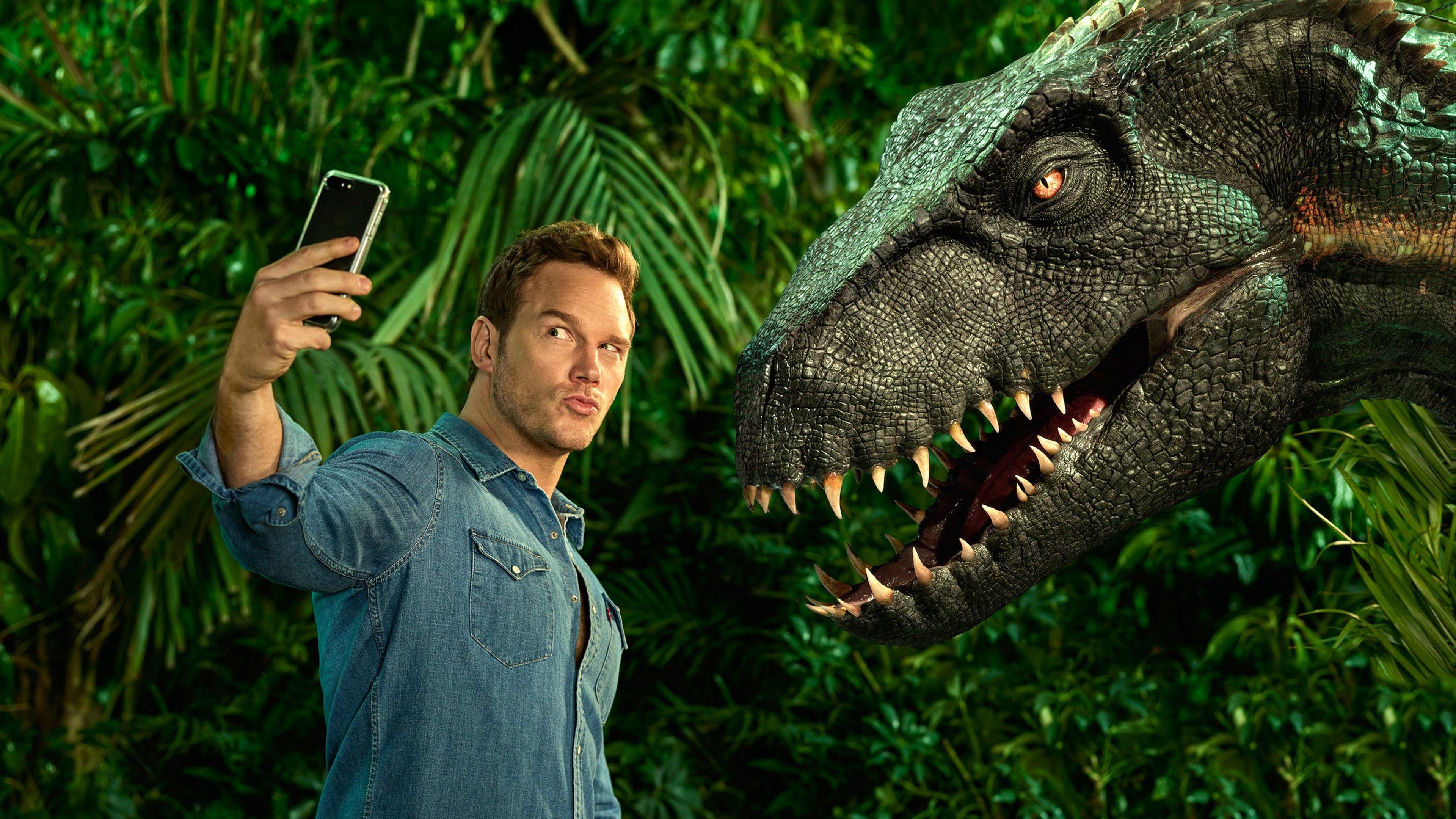 Wallpaper Jurassic World: Fallen Kingdom, Chris Pratt, dinosaur, 4k, Movies