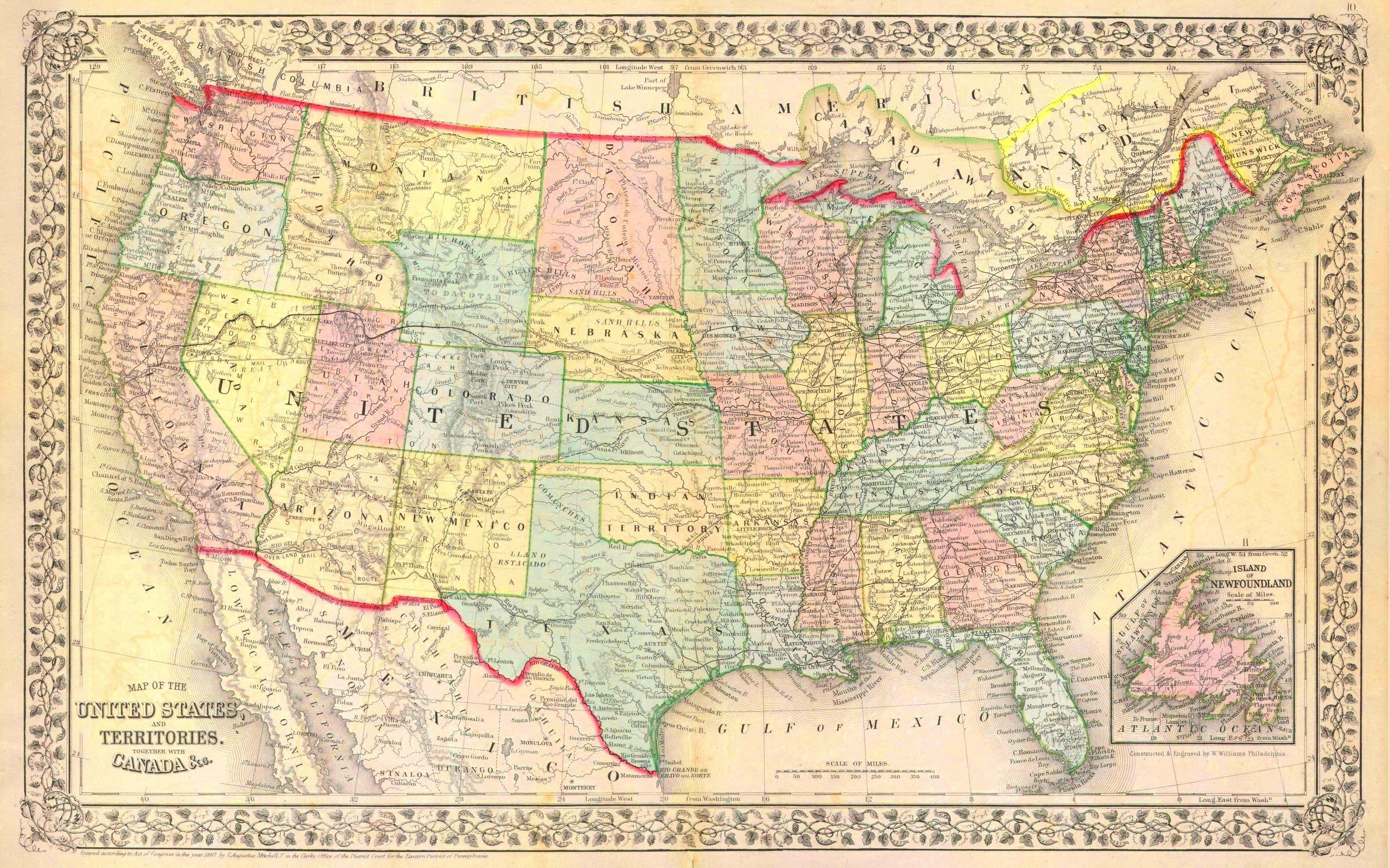 Download wallpaper USA, Old Map, administrative map, states, United States, geography for desktop with resolution 3840x2400. High Quality HD picture wallpaper