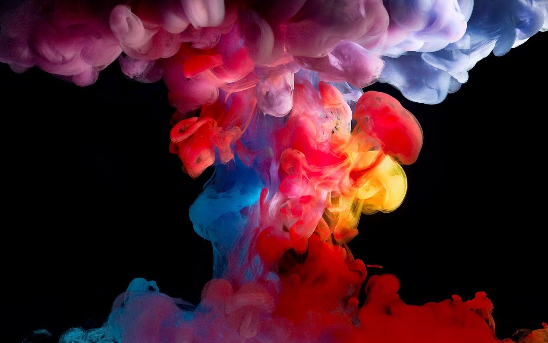 black background, #smoke, #paint in water, #simple background, #colorful, # painting, #digital art, wallpaper. Smoke wallpaper, Smoke painting, Colored smoke