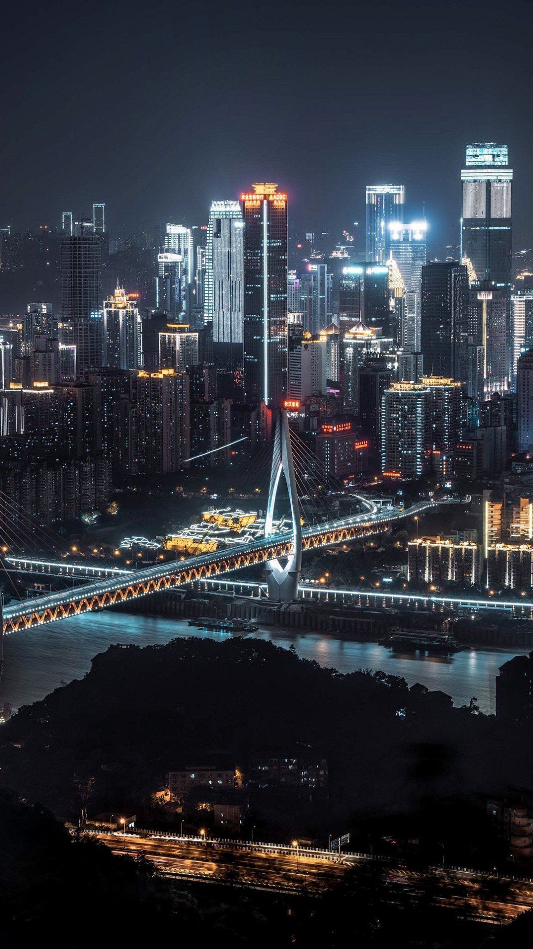 iPhone 11 Wallpaper Landscape Chongqing Seinta Night View. Beautiful places to travel, City picture, Landscape