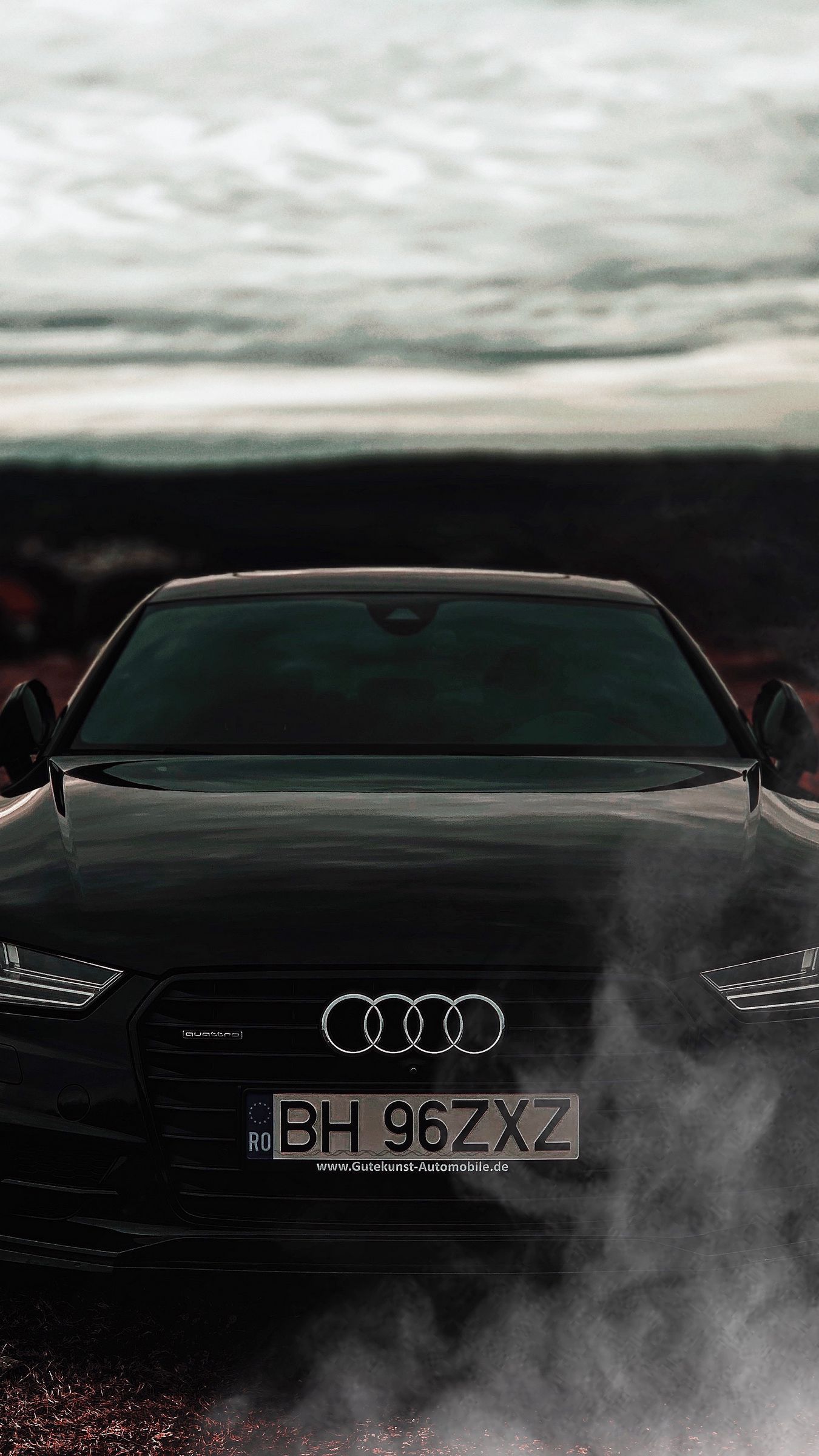 Download wallpaper 1350x2400 audi a audi, black, front view, headlights iphone 8+/7+/6s+/for parallax HD background