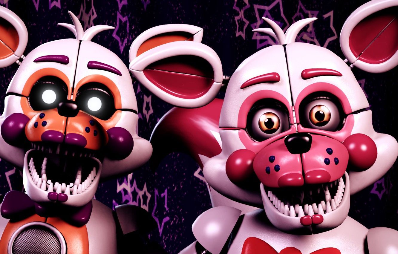 Wallpaper animals, the game, doll, pair, toothy, Five Nights at Freddy's, mechanical dolls, Five nights at Freddy's image for desktop, section игры