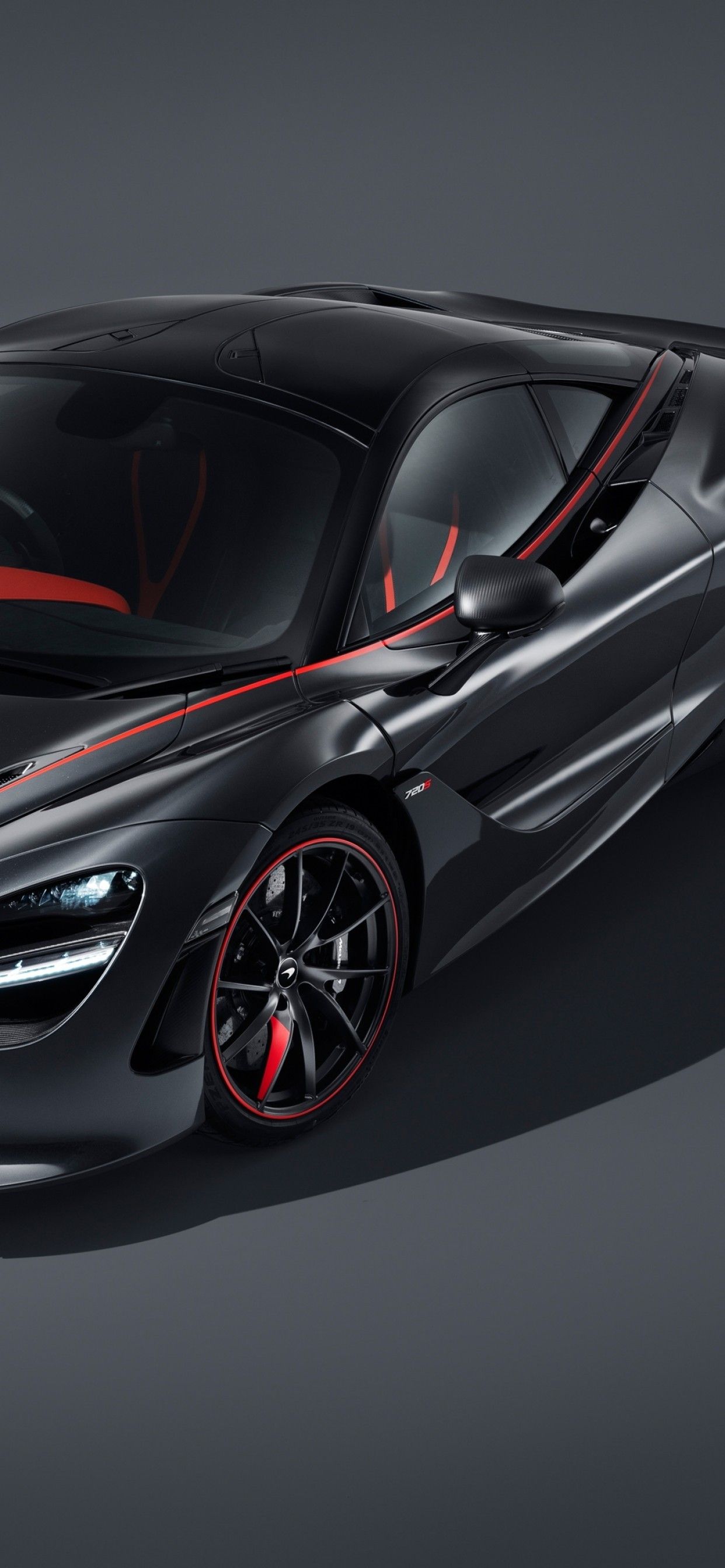 Download 1242x2688 Mclaren 720s Stealth, Black And Red Concept, Supercars Wallpaper for iPhone XS Max