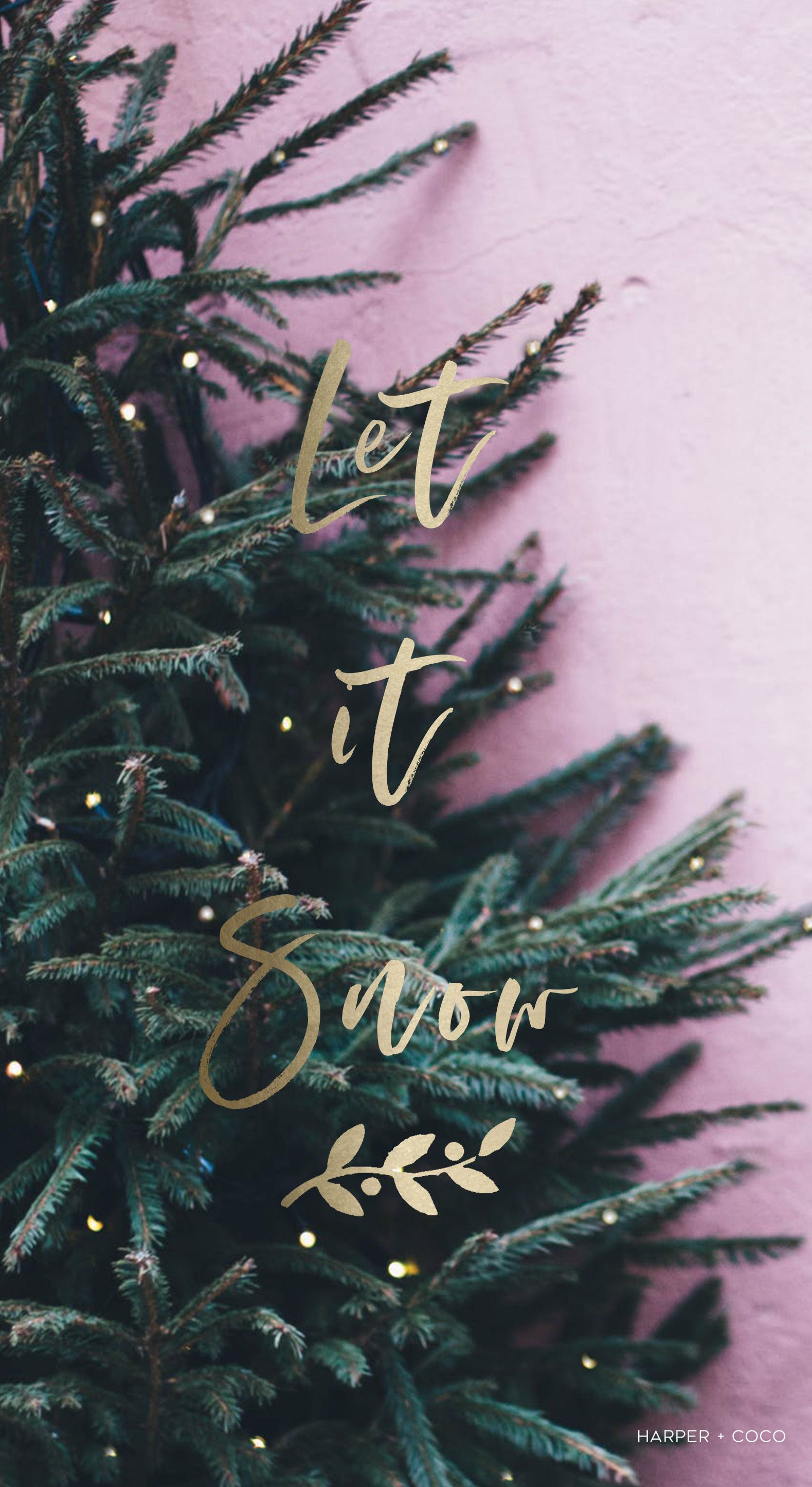 Let it Snow digital print, Christmas Wall Art, pink and gold Christmas Printable, room Decor, holidays Digital Download, christmas tree. Рождественские обои, Золотое рождество, Рождественские картинки