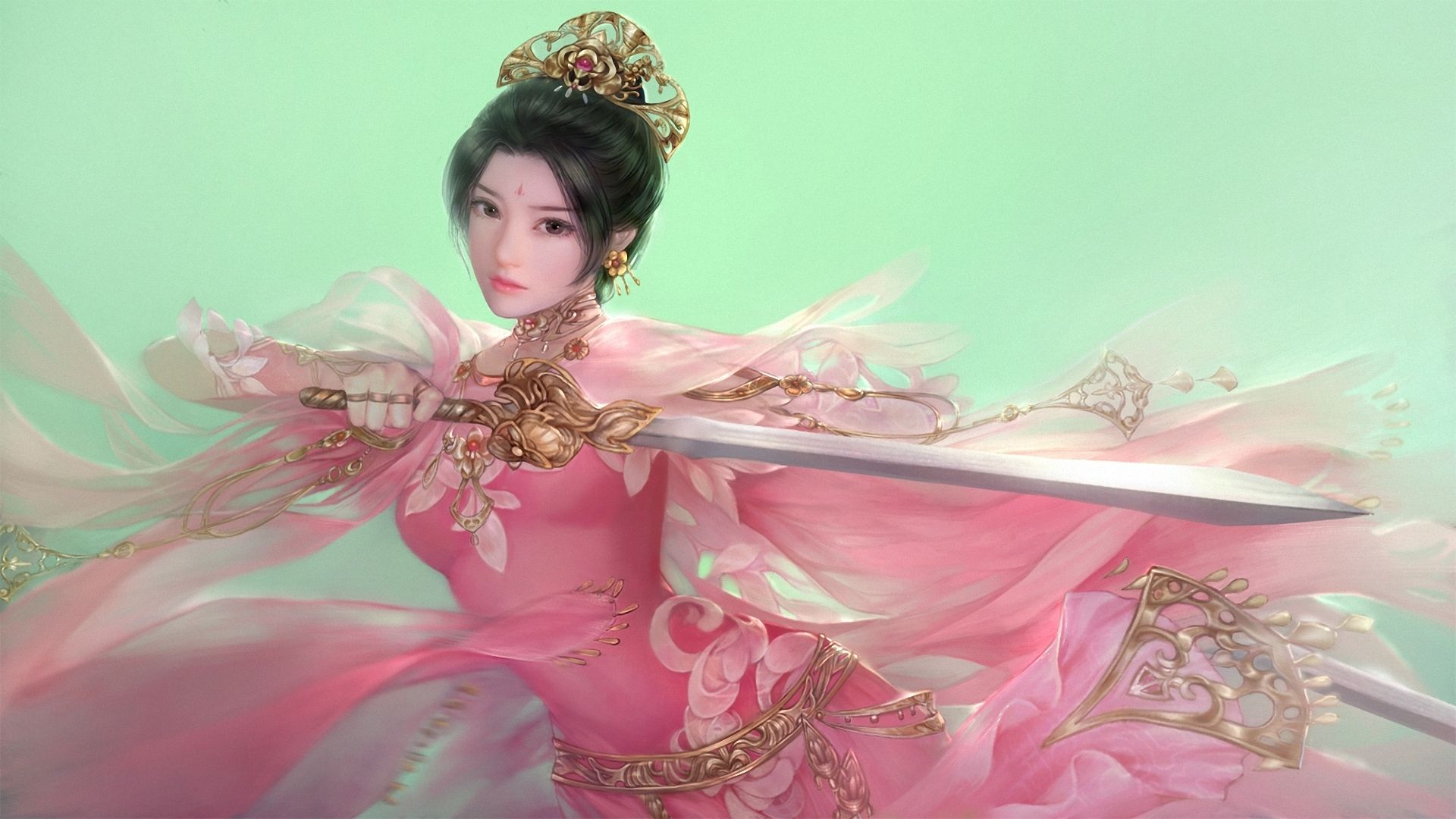 Warrior Asian Sword Fantasy Girls asian d wallpapers