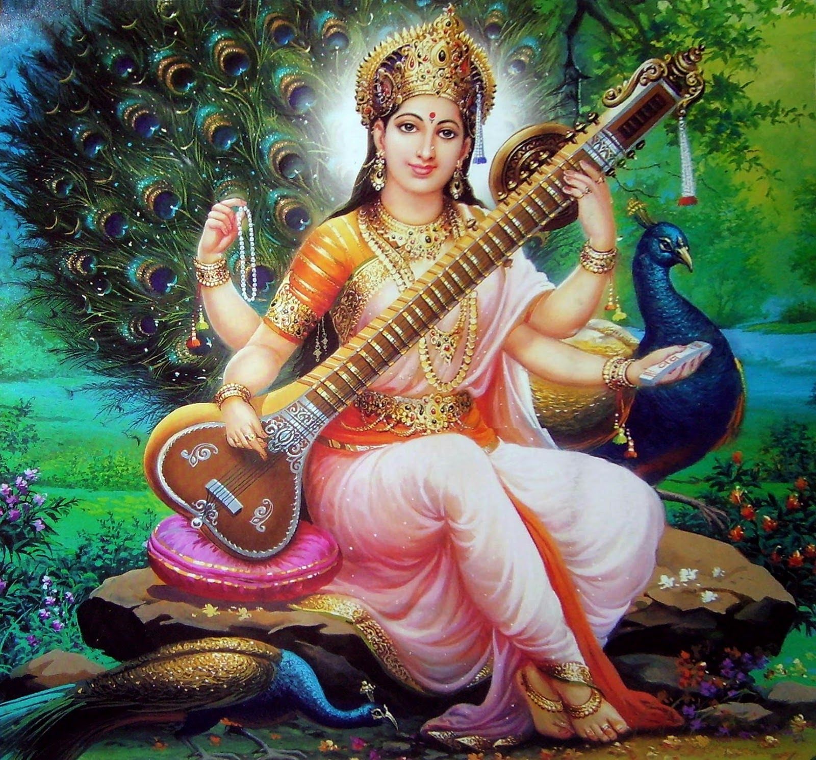 Goddess Saraswati HD Wallpaper .godsownweb.blogspot.com