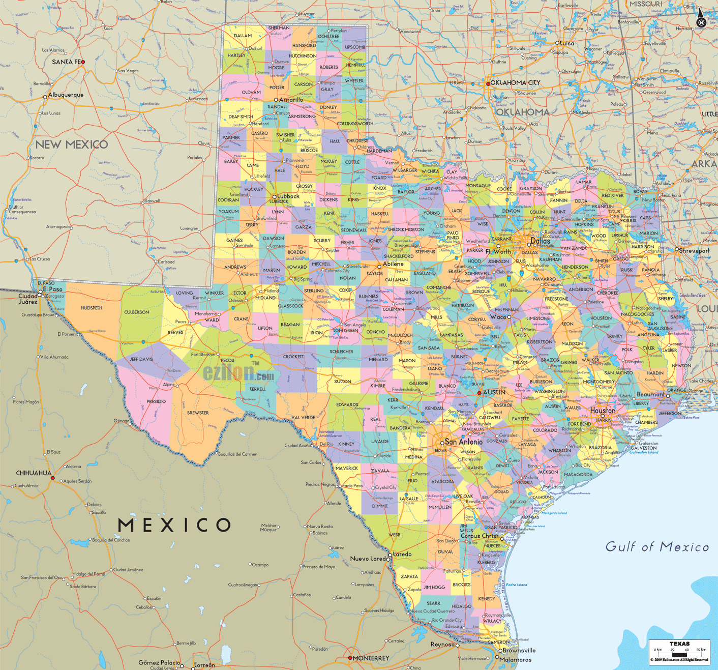 texas map Large Image