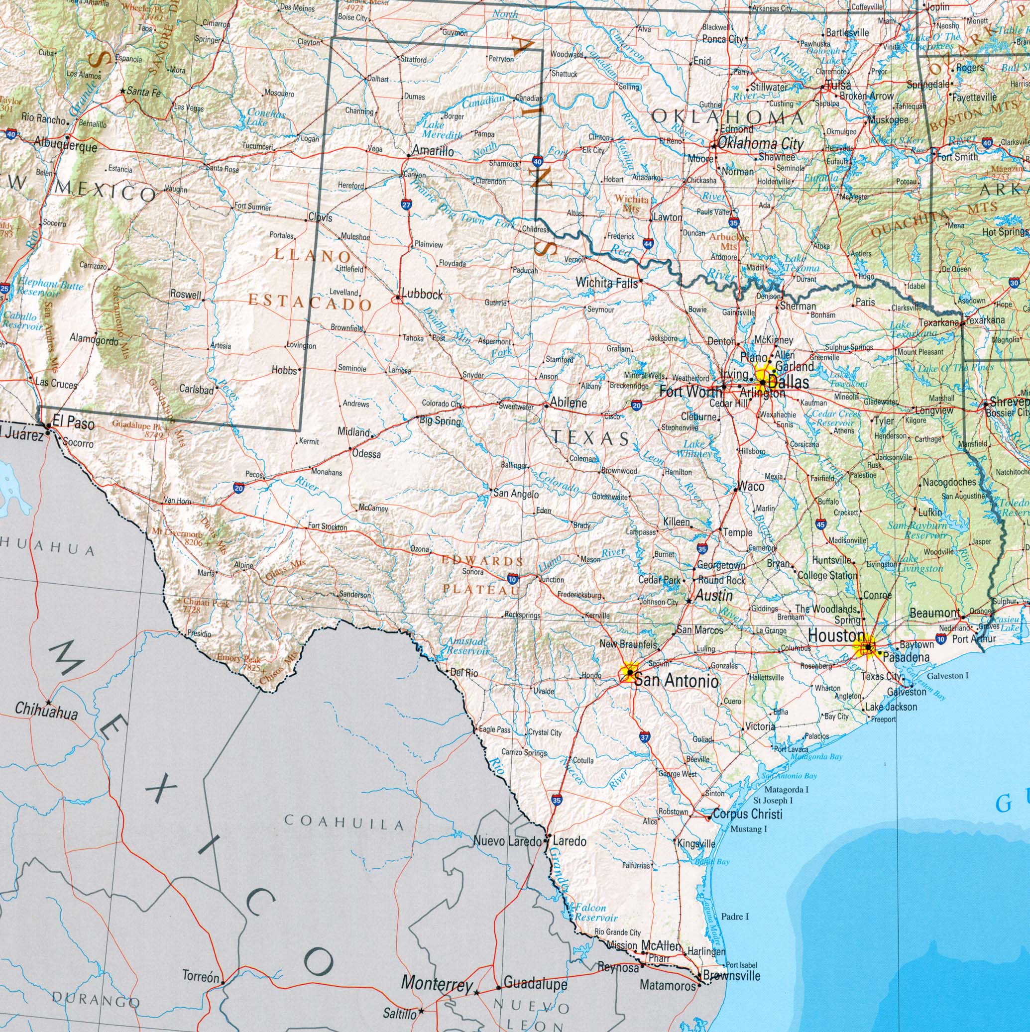 texas map Large Image