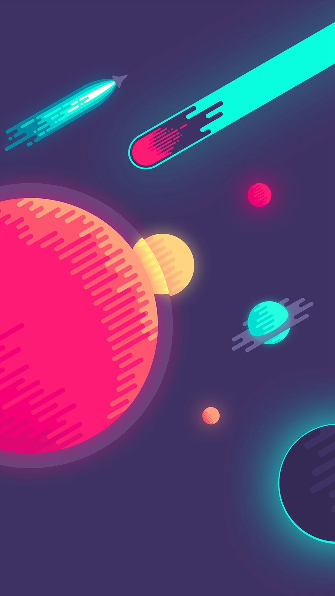 Space Minimal Art Illustration iPhone 8 Wallpaper Free Download