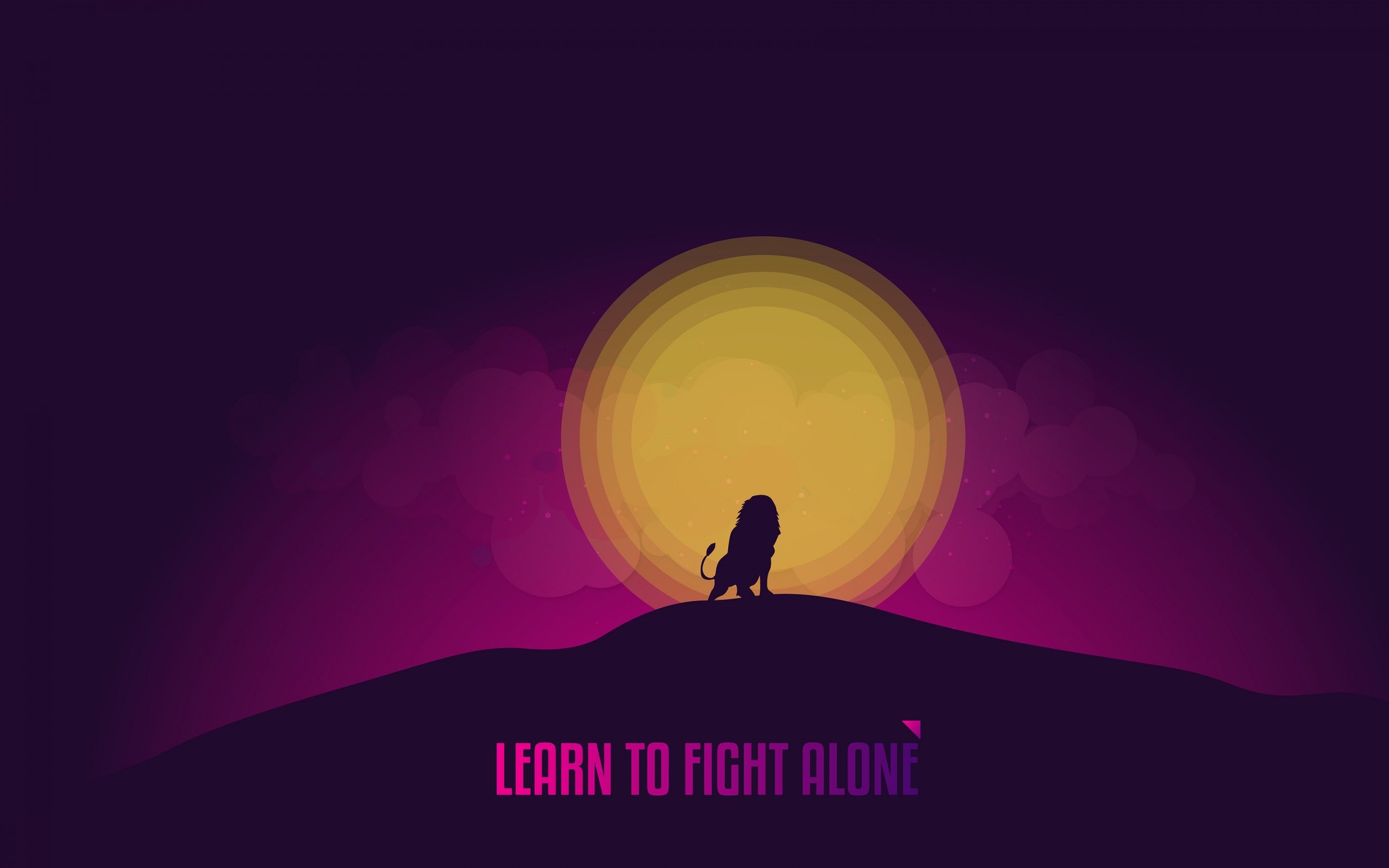 Wallpapers Fight Alone, Inspirational quotes, Minimal, HD, 4K, Typography,