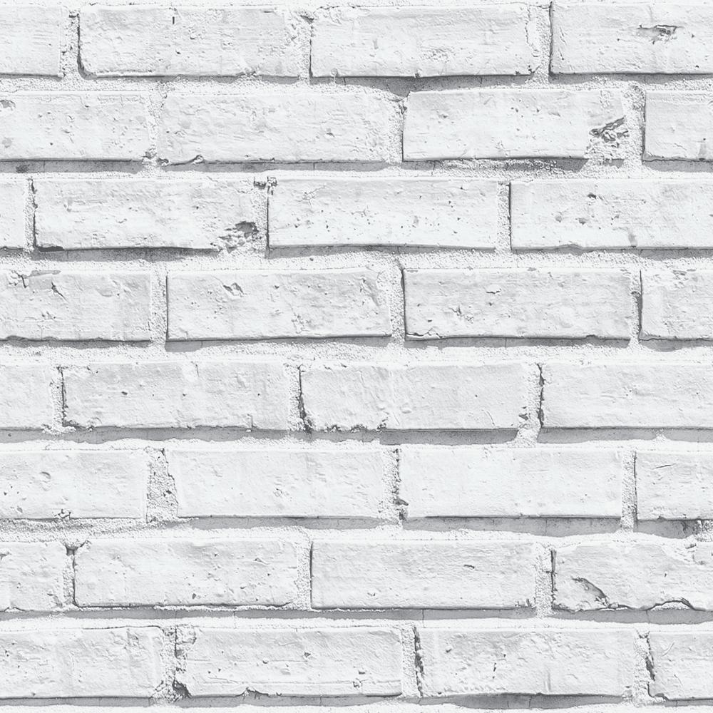 Arthouse White Brick Effect Unpasted Wallcovering 623004 Home Depot