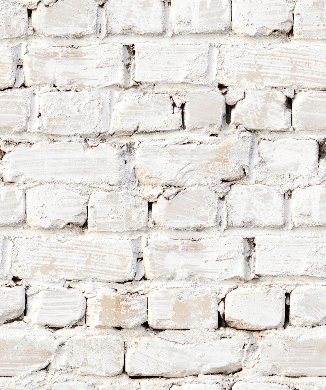 Whitewash Bricks Wallpaper, White Rustic Brick Wallpaper