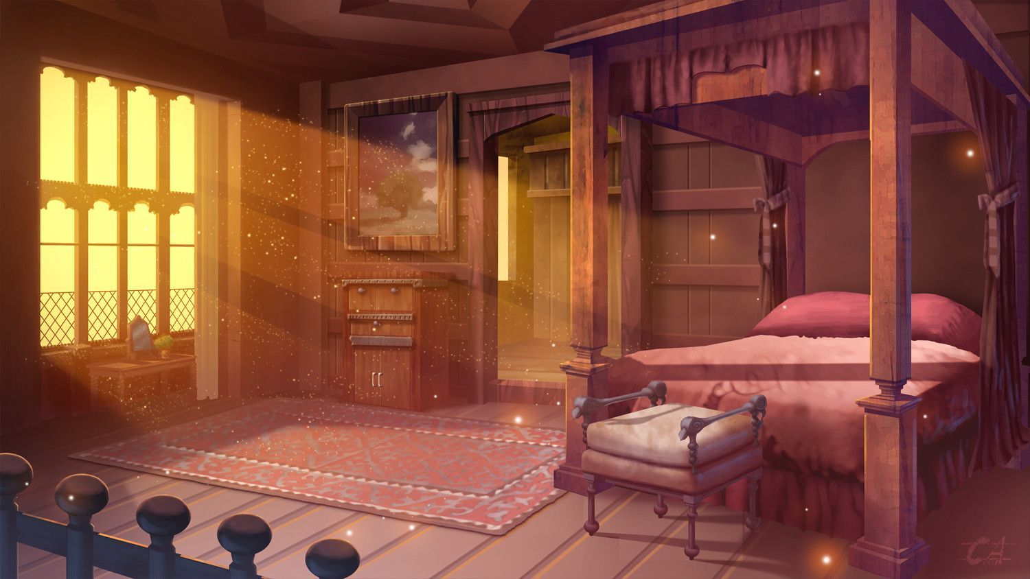 Mansion Bedroom. Mansion bedroom, Anime scenery wallpaper, Anime background